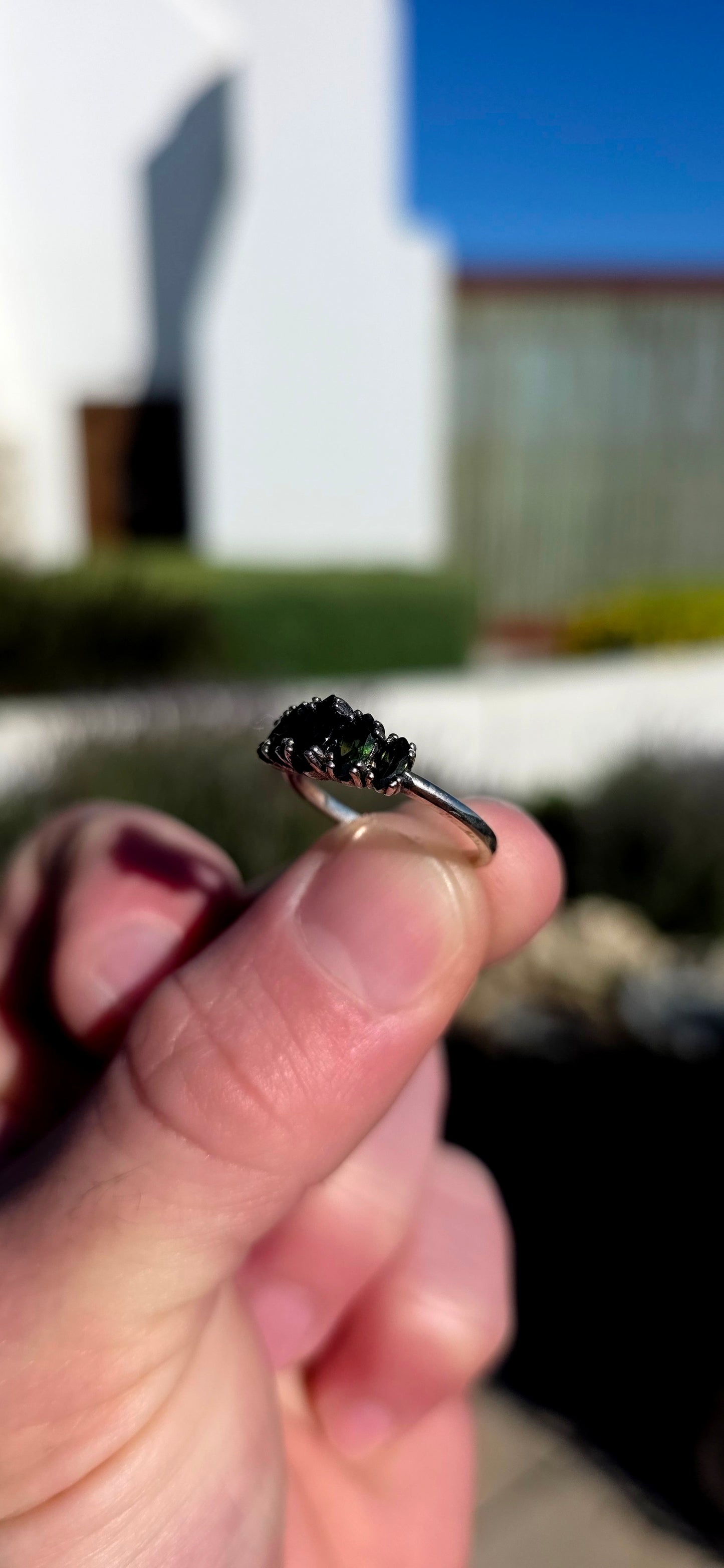 Mysterious, regal, and wonderfully dramatic , Chrome Tourmaline Gothic Ring.