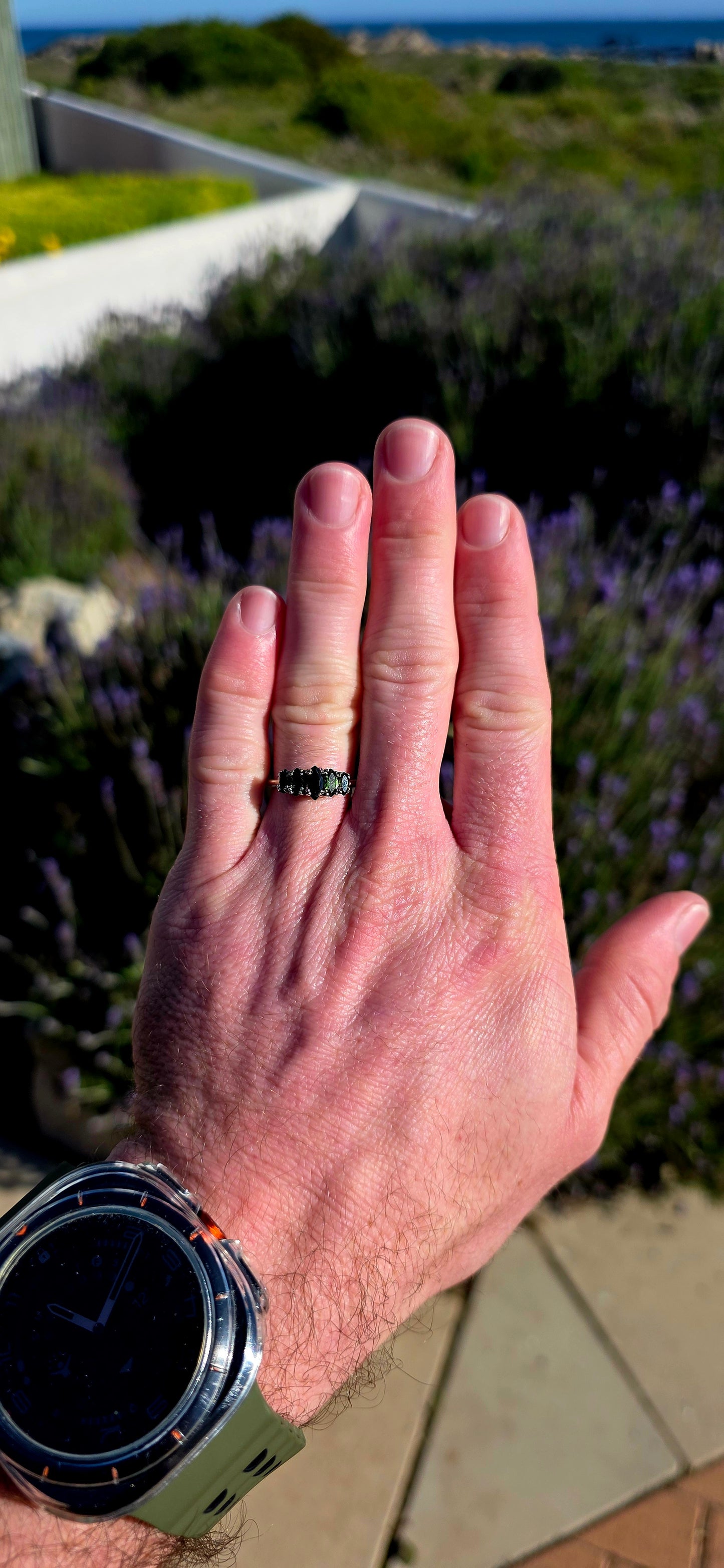 Mysterious, regal, and wonderfully dramatic , Chrome Tourmaline Gothic Ring.