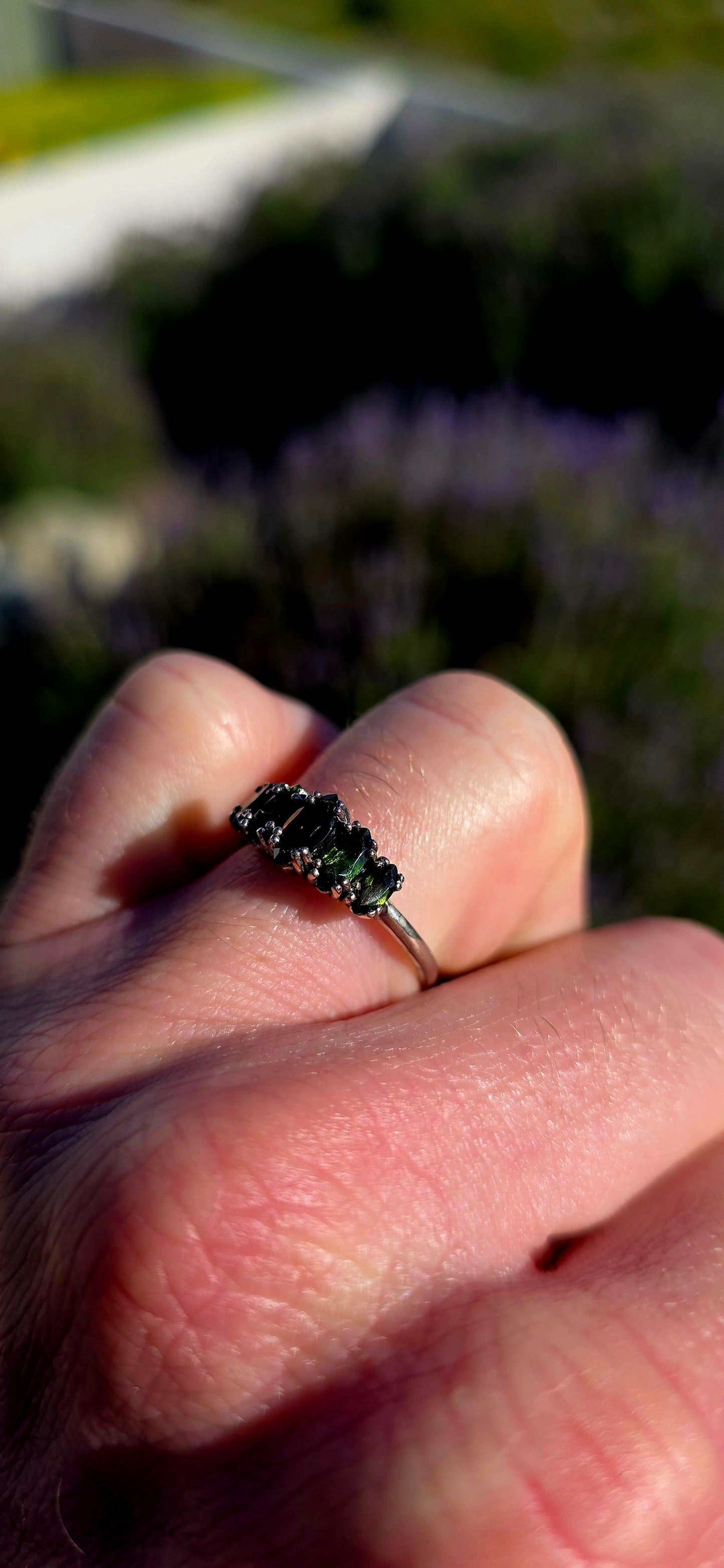 Mysterious, regal, and wonderfully dramatic , Chrome Tourmaline Gothic Ring.
