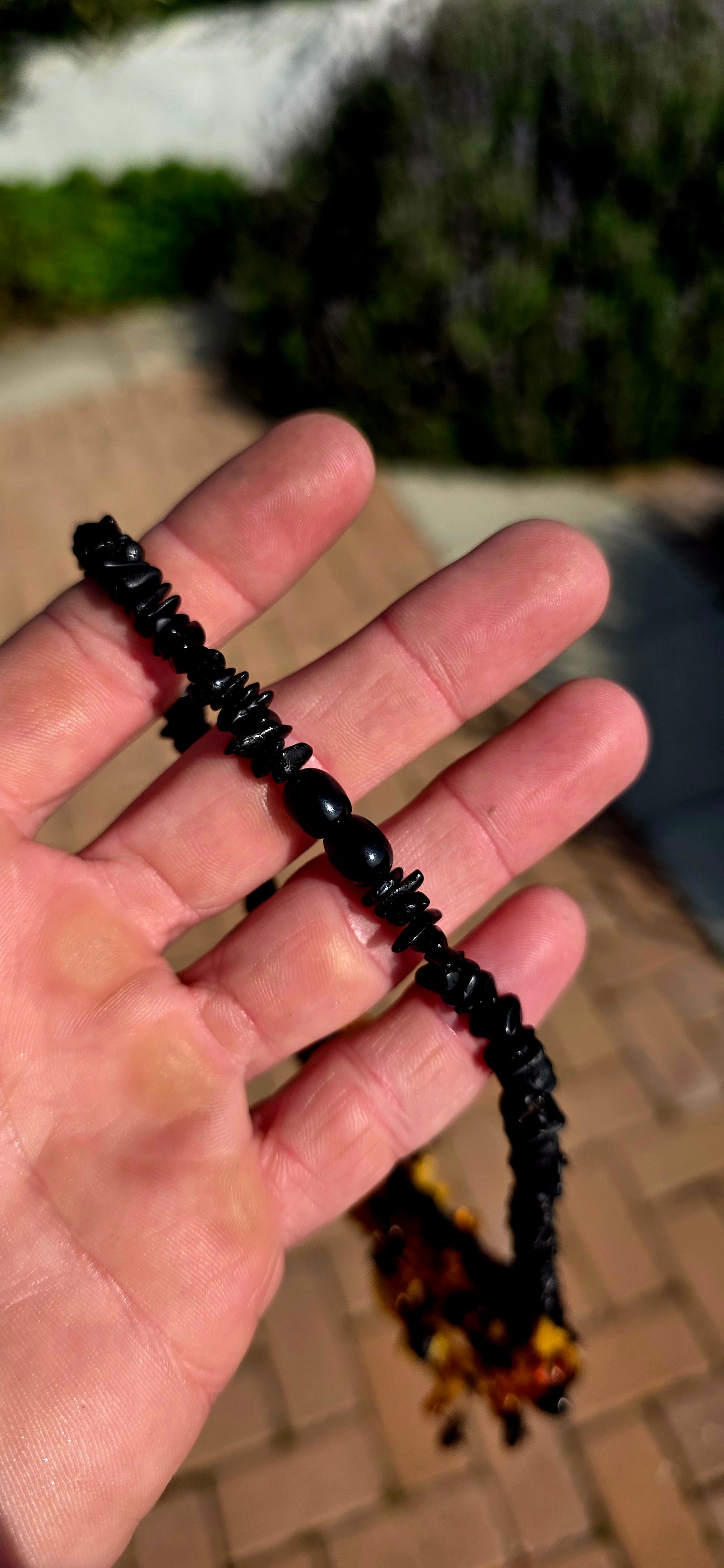 Handmade and gloriously bold, this chunky statement piece is crafted from natural Baltic amber chips.