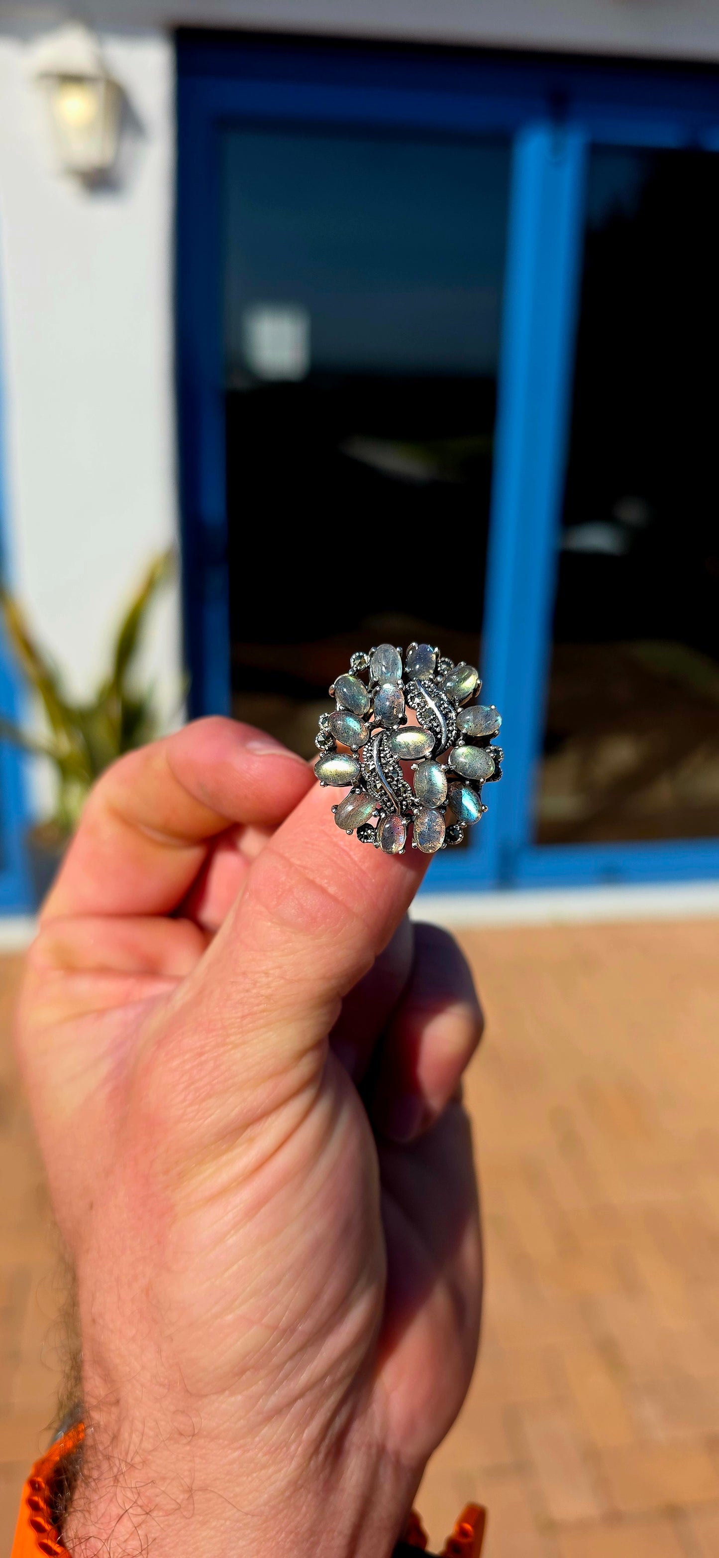 This breathtaking sterling silver statement ring is a celebration of nature's most magical gemstone — spectacular labradorite!