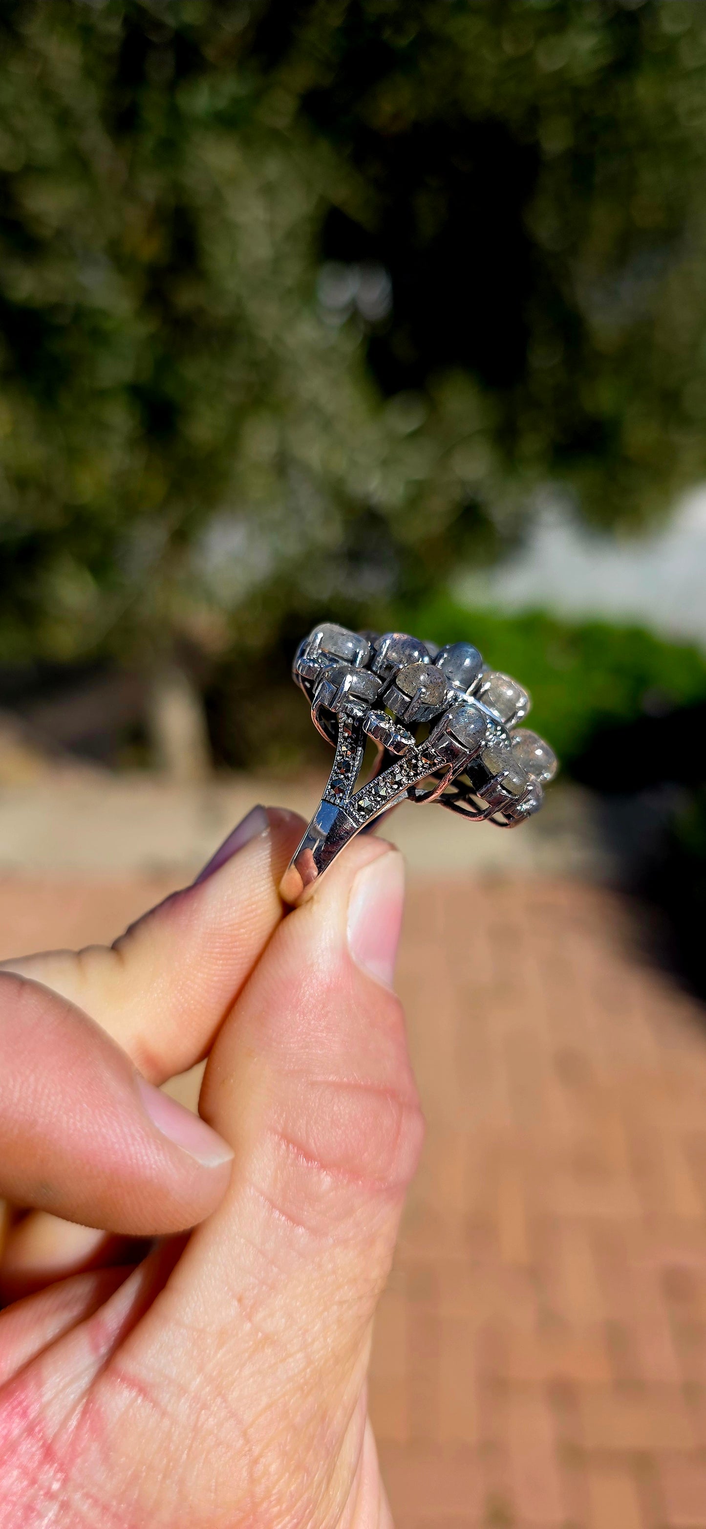 This breathtaking sterling silver statement ring is a celebration of nature's most magical gemstone — spectacular labradorite!