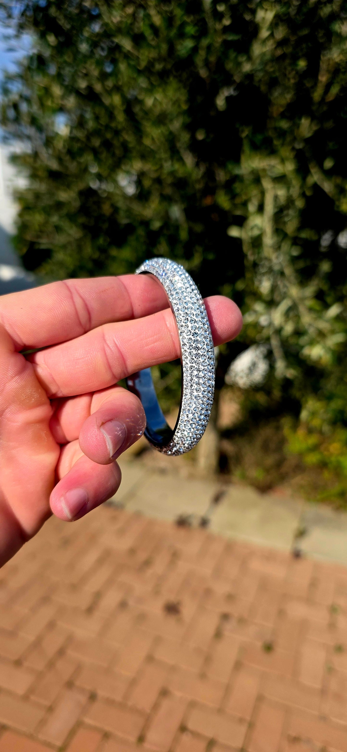WOW... now this is how you make a statement!  Dazzling from every angle, this fabulous chunky costume bangle is a celebration of sparkle, combining sleek contemporary styling with extraordinary brilliance.