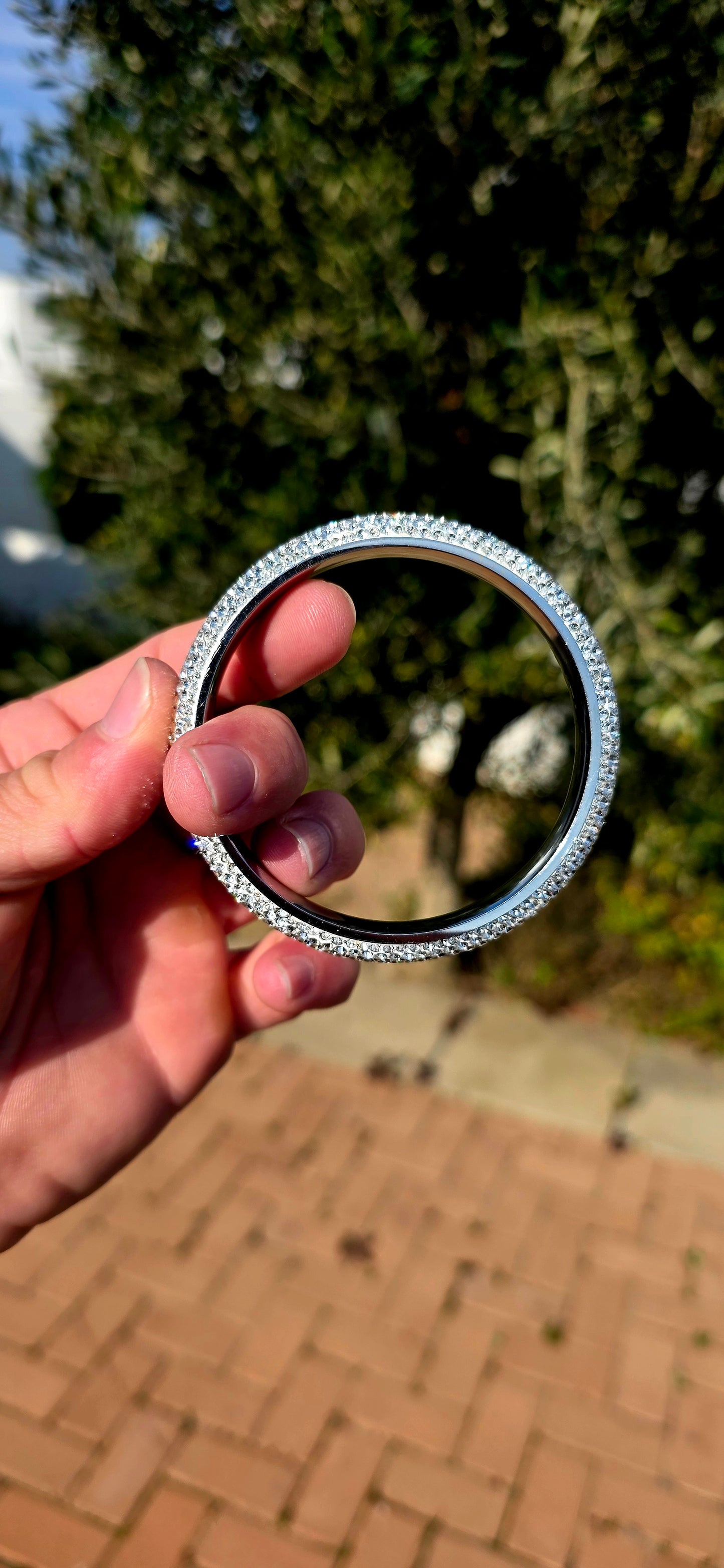 WOW... now this is how you make a statement!  Dazzling from every angle, this fabulous chunky costume bangle is a celebration of sparkle, combining sleek contemporary styling with extraordinary brilliance.