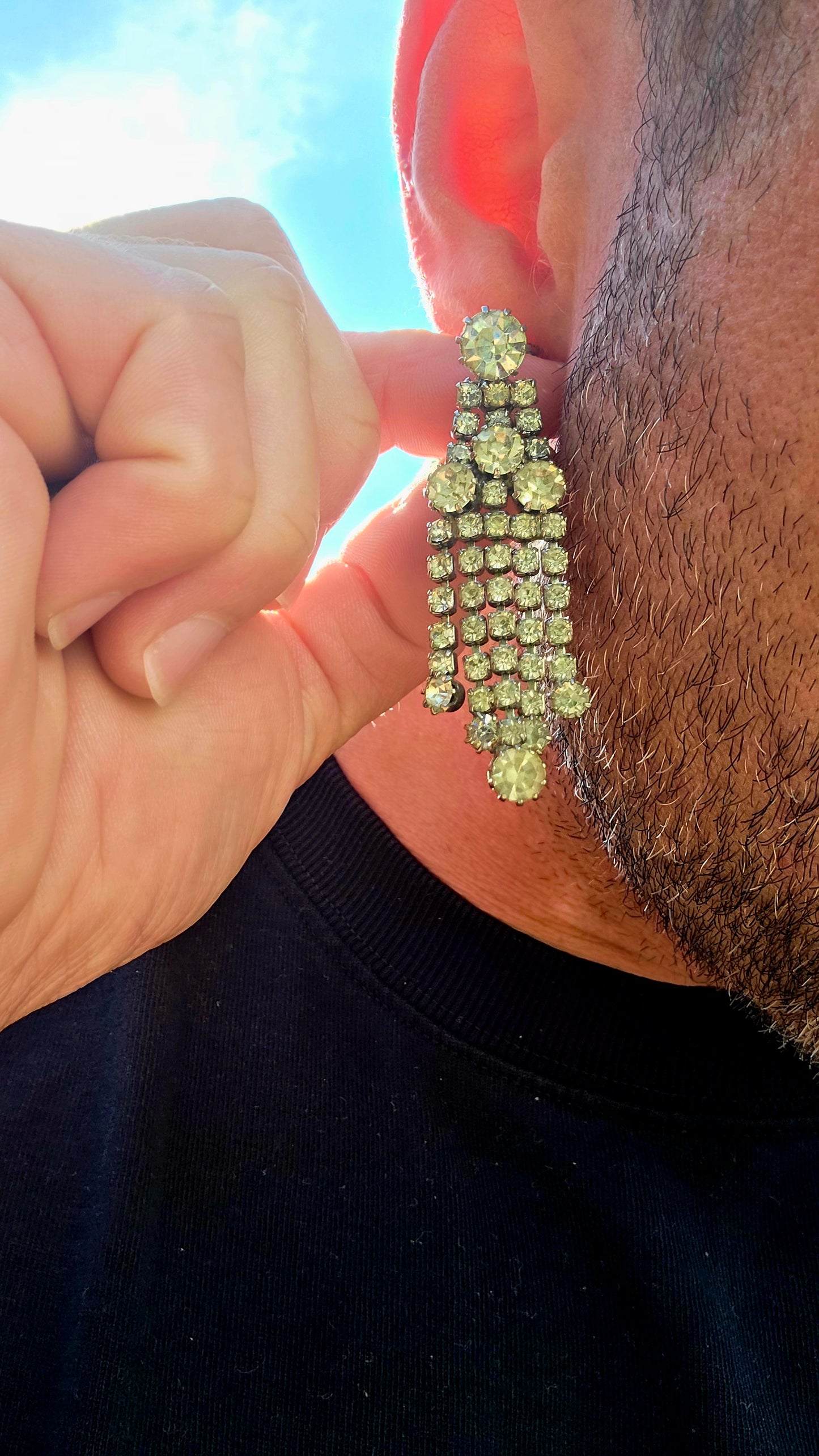 Pure vintage glamour at its finest... these magnificent 1950s designer clip-on earrings by Kramer of New York are everything we adore about the golden age of costume jewellery.