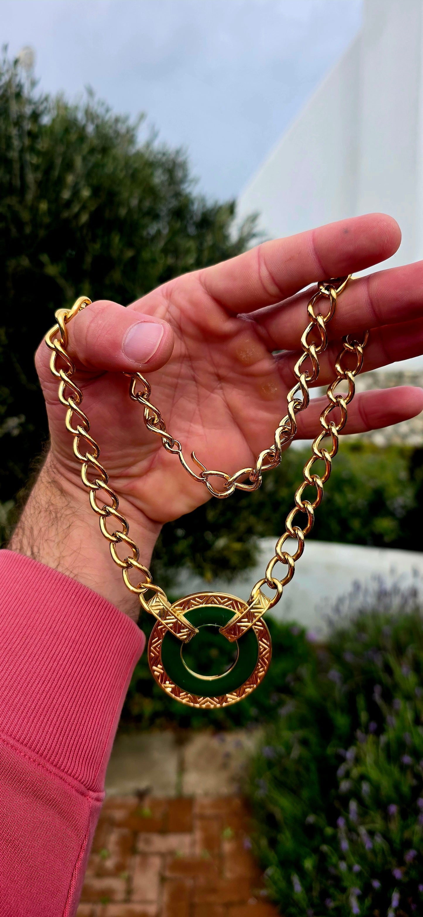 This striking vintage Monet designer necklace is a wonderful example of the bold, architectural jewellery that defined 1980s fashion.