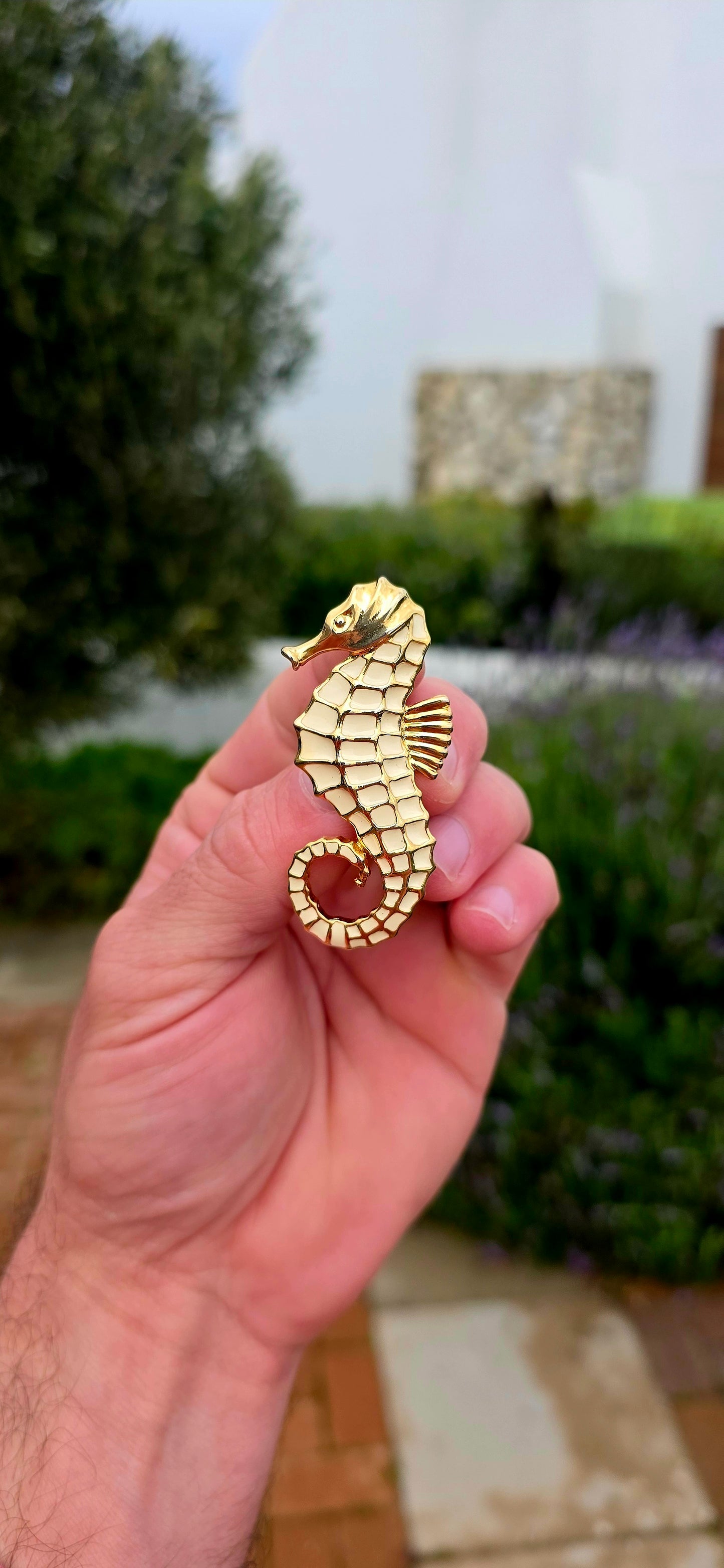 Whimsical and wonderfully collectible... this beautiful vintage Crown Trifari seahorse brooch captures the glamour that made Trifari one of the world's most celebrated costume jewellery houses.