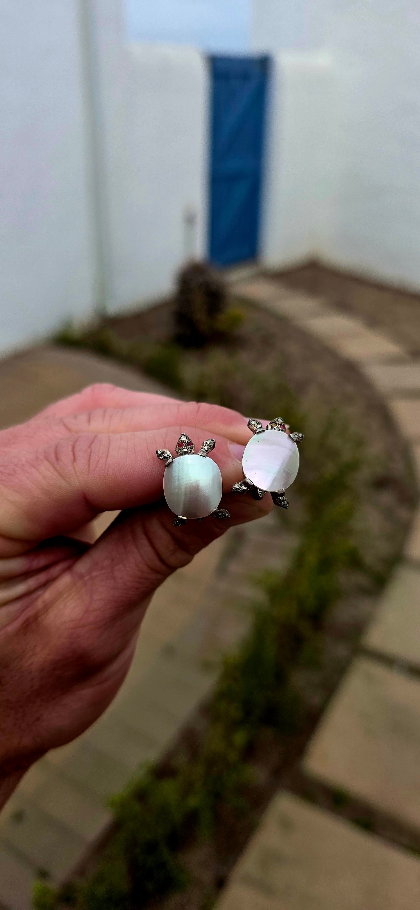 Oh these are FABULOUS!! A wonderfully unusual pair of French Art Deco-era novelty clip-on earrings, dating to circa 1920s and attributed to French designer Maurice Lespous.