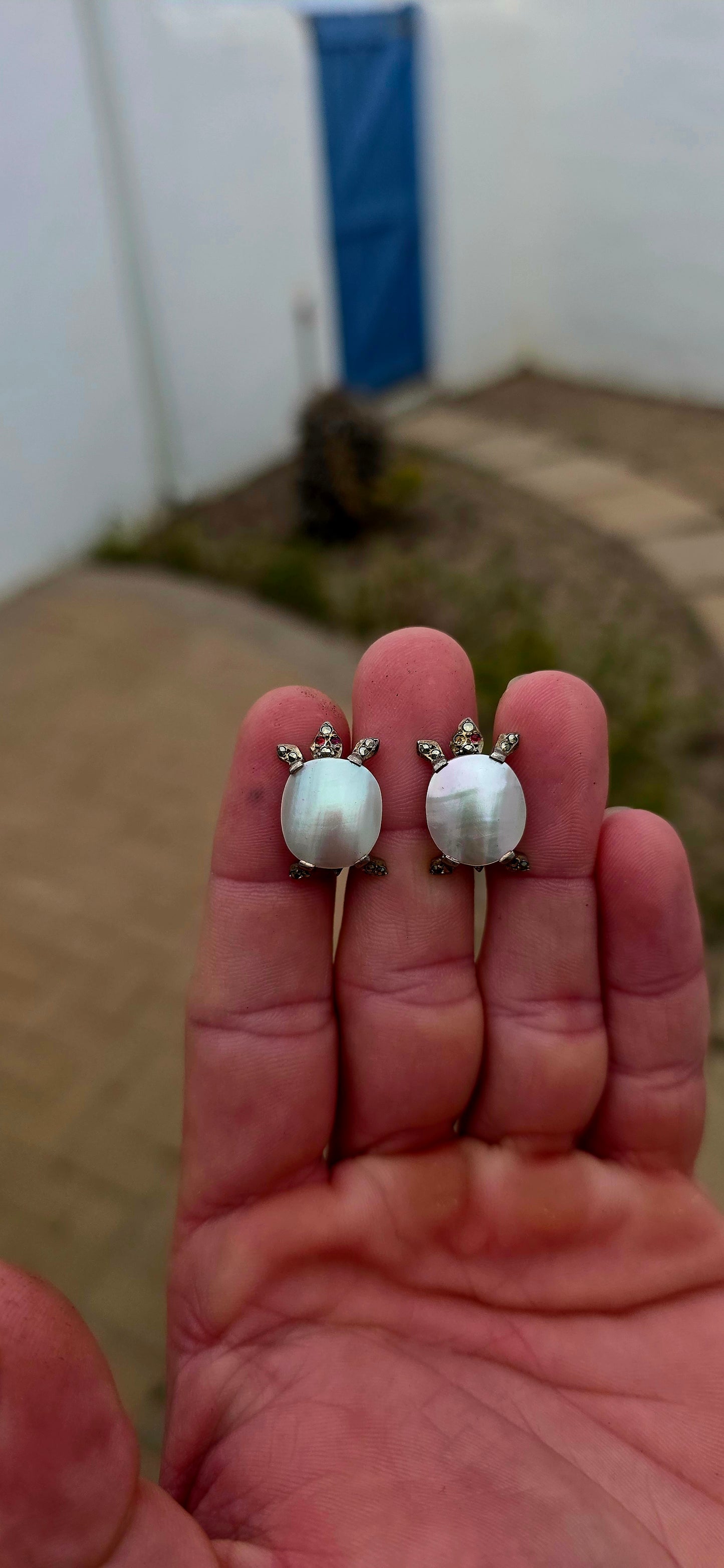 Oh these are FABULOUS!! A wonderfully unusual pair of French Art Deco-era novelty clip-on earrings, dating to circa 1920s and attributed to French designer Maurice Lespous.