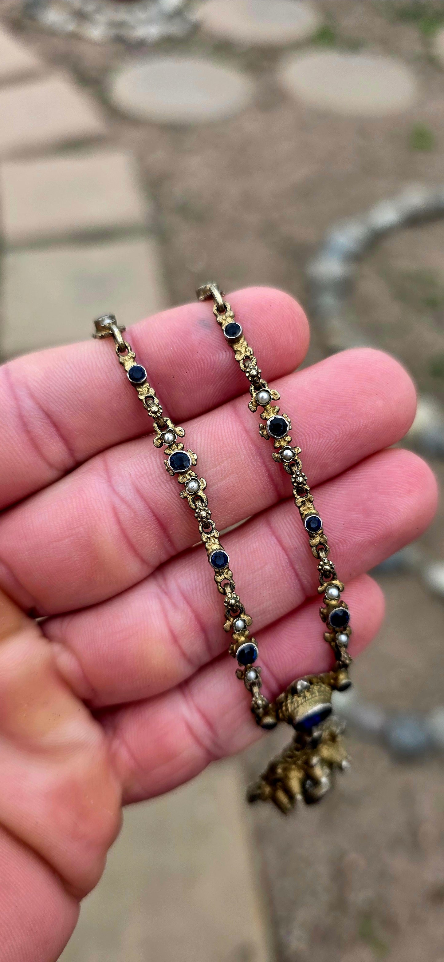 ULTRA RARE FIND!!Dating to approximately the 1870s, this spectacular Austro-Hungarian 835 silver-gilt pendant necklace is an extraordinary survivor from the height of the Victorian Historicist / Renaissance Revival movement.