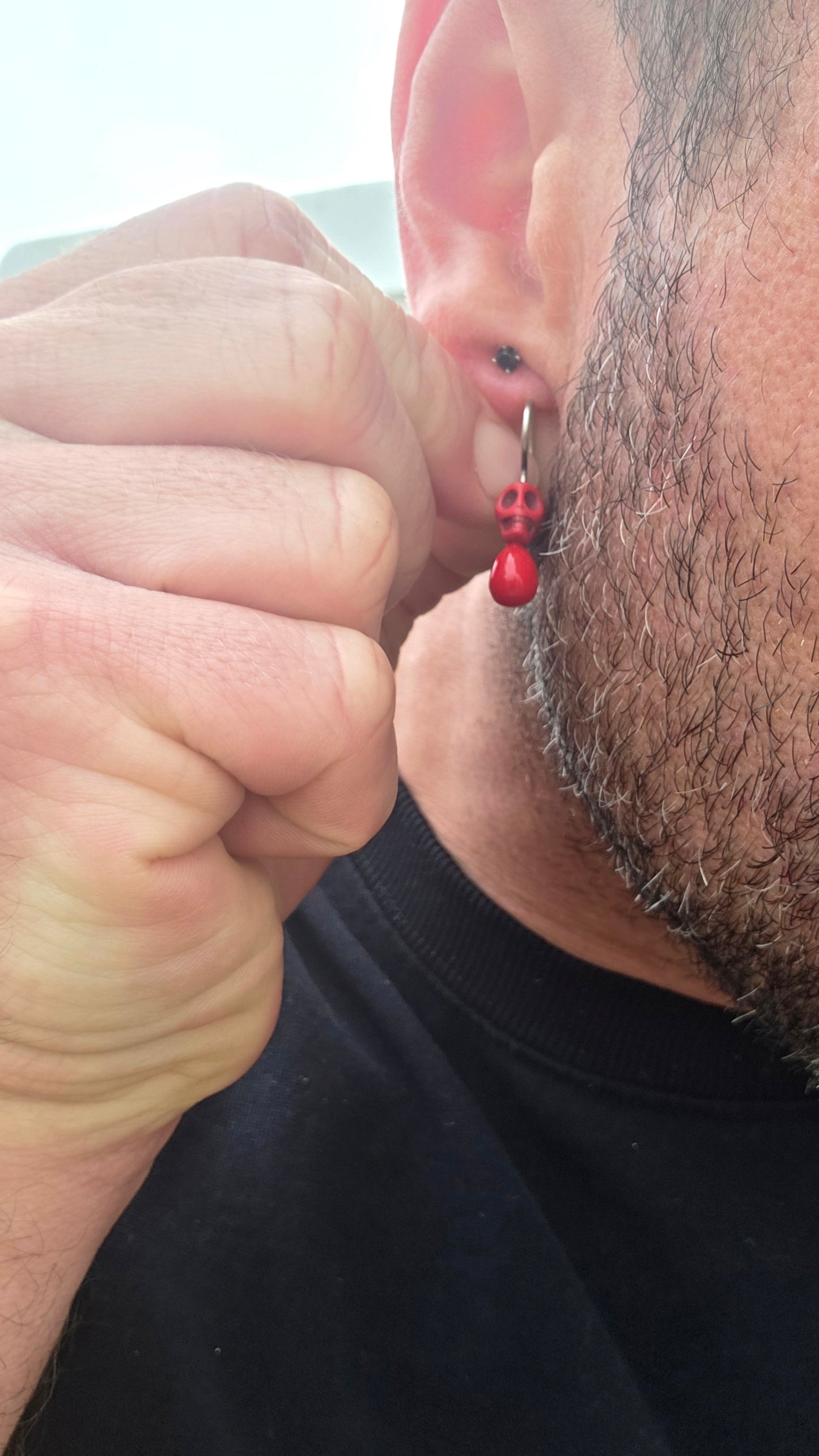 How fabulously quirky are these!! A wonderfully playful pair of contemporary South African designer earrings by Geraldine Fenn, combining a little macabre humour with a gorgeous pop of bright red.