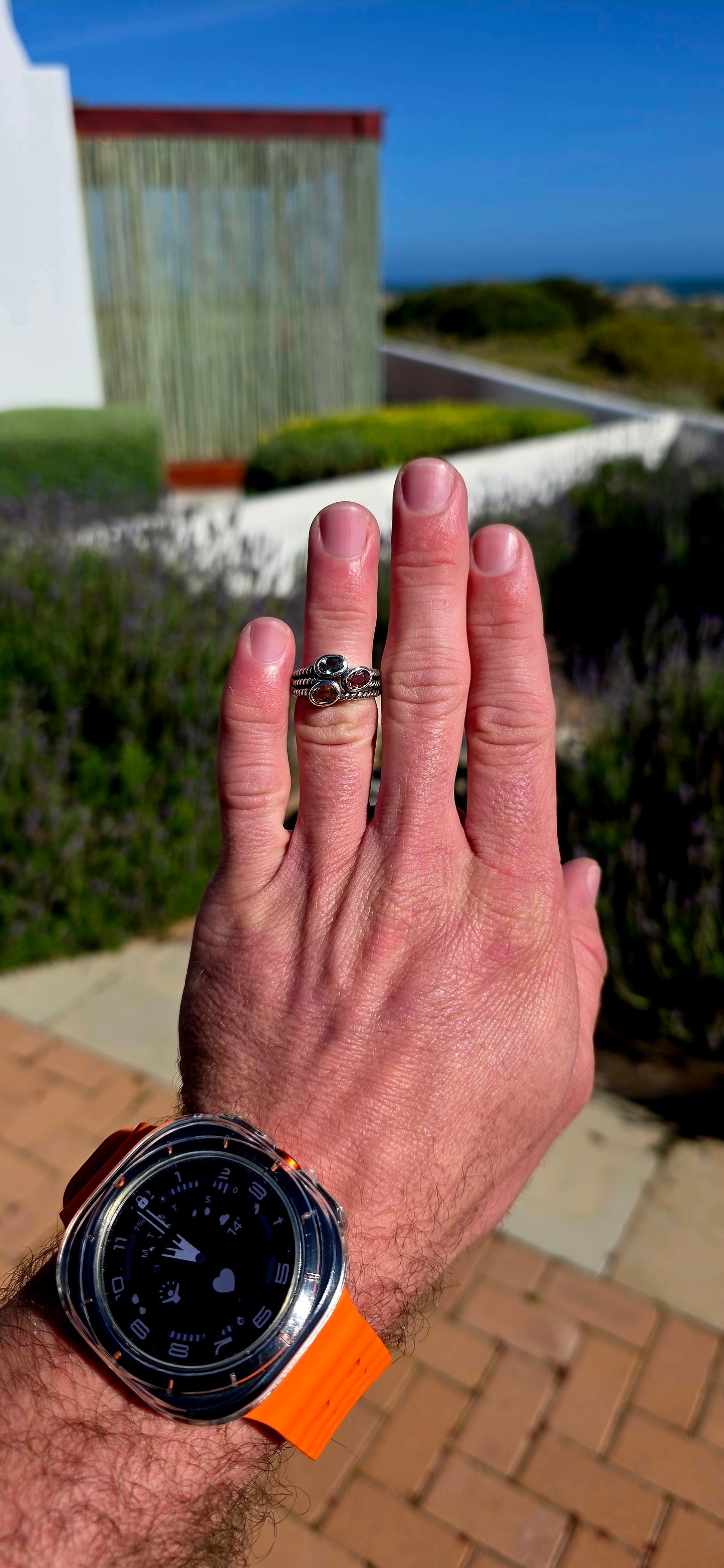 Such a cool and wonderfully arty little ring! Crafted in solid sterling silver, this unusual design gives the illusion of three individual rope-style bands stacked together, creating fabulous texture and a slightly rustic, artisan feel.