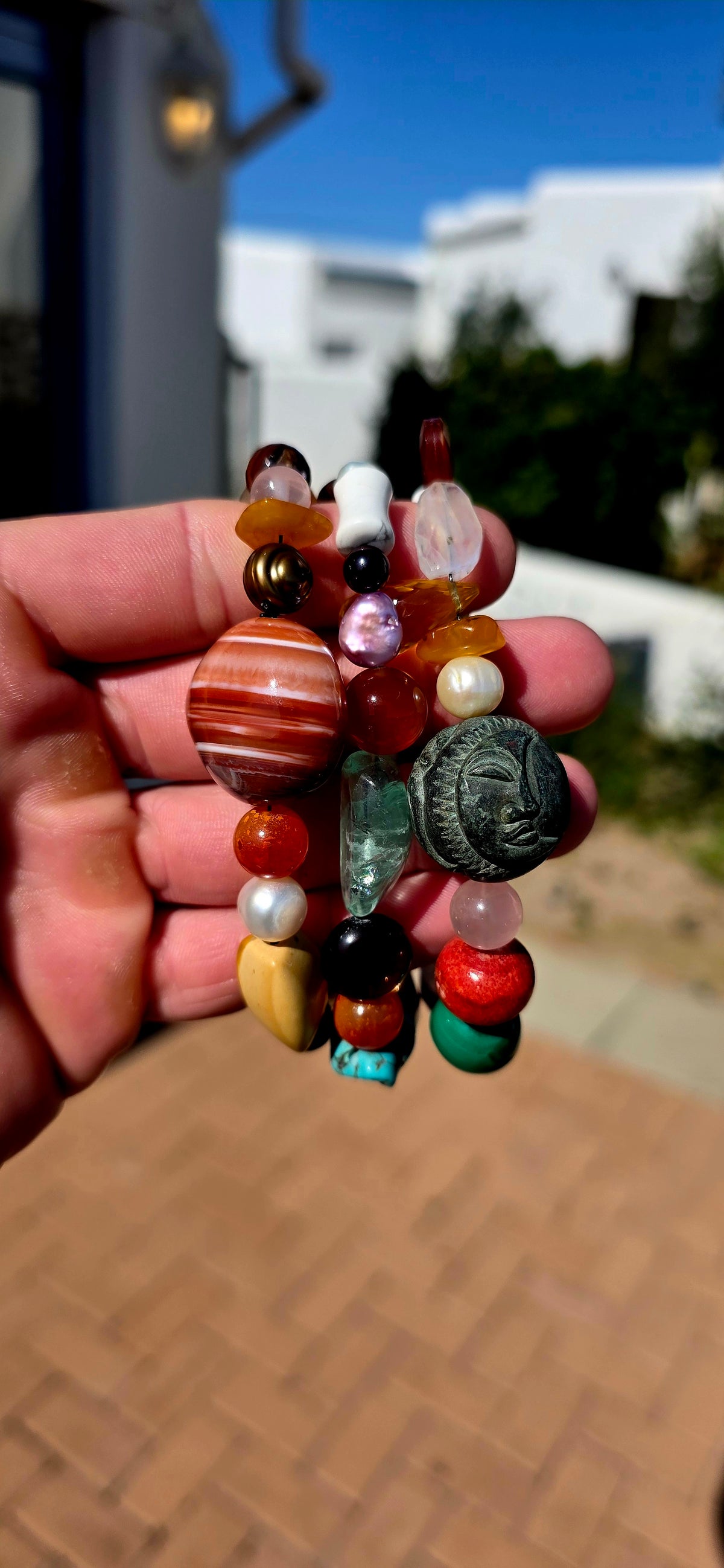 Fabulous collection of chunky gemstone stretch bracelets, and this lot is an absolute riot of colour!