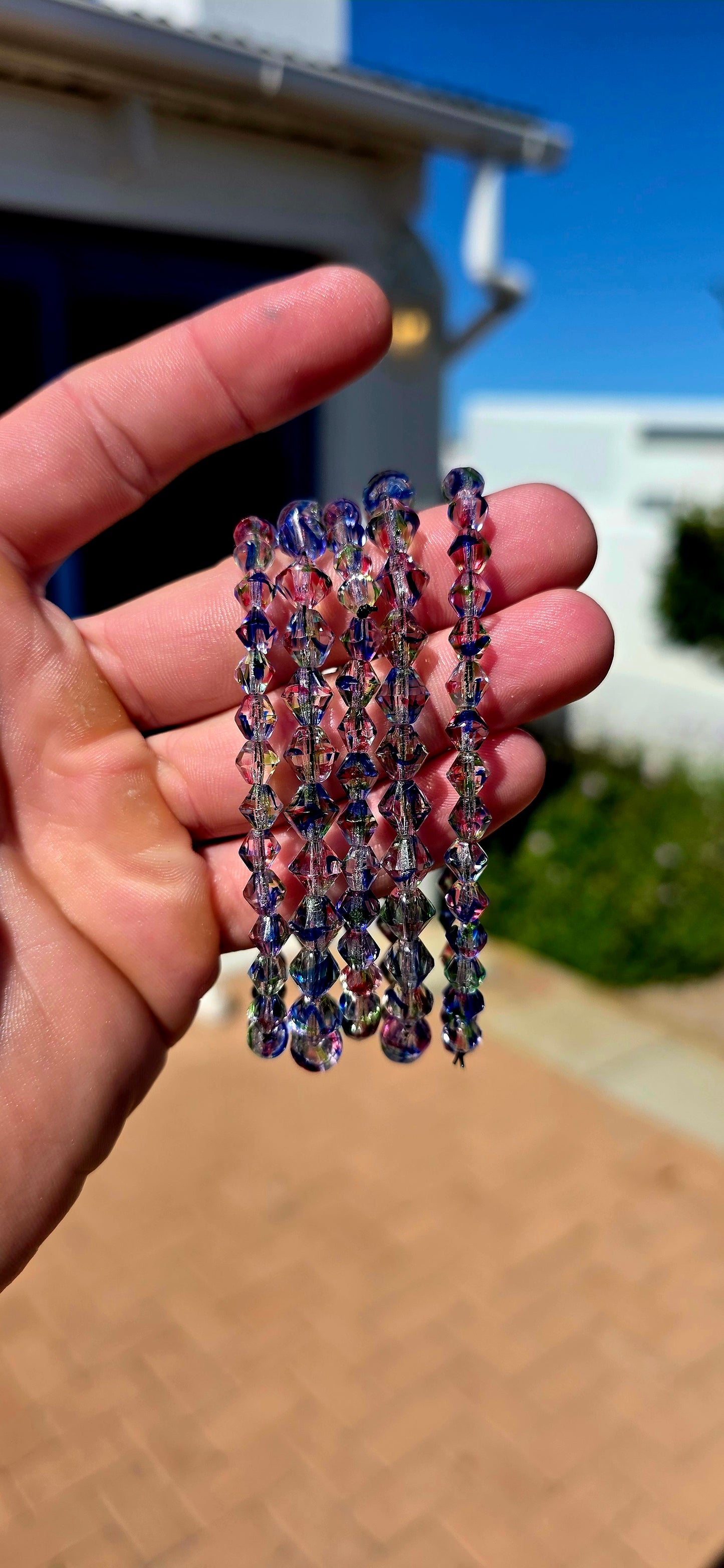 Oh these are SPECIAL!!! A fabulous opportunity to own genuine unused old-stock Czech glass beads dating to the Art Deco era of the 1920s — now given a new life as the most glorious sparkling bracelet stacks.