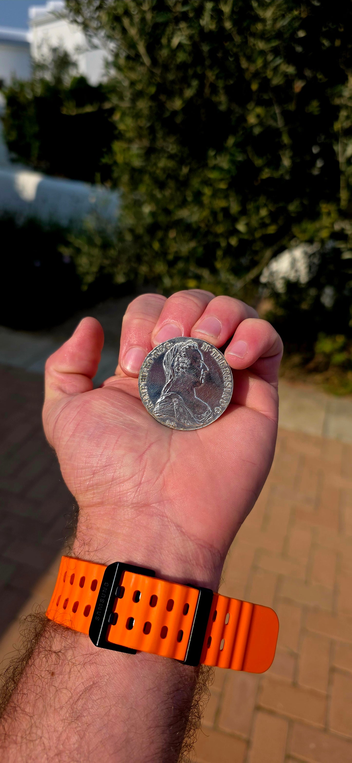 What a fabulous piece of history! Dating 1780, this iconic Maria Theresa Thaler is struck in substantial .833 silver, weighing approximately 28 grams and measuring 40 mm across.