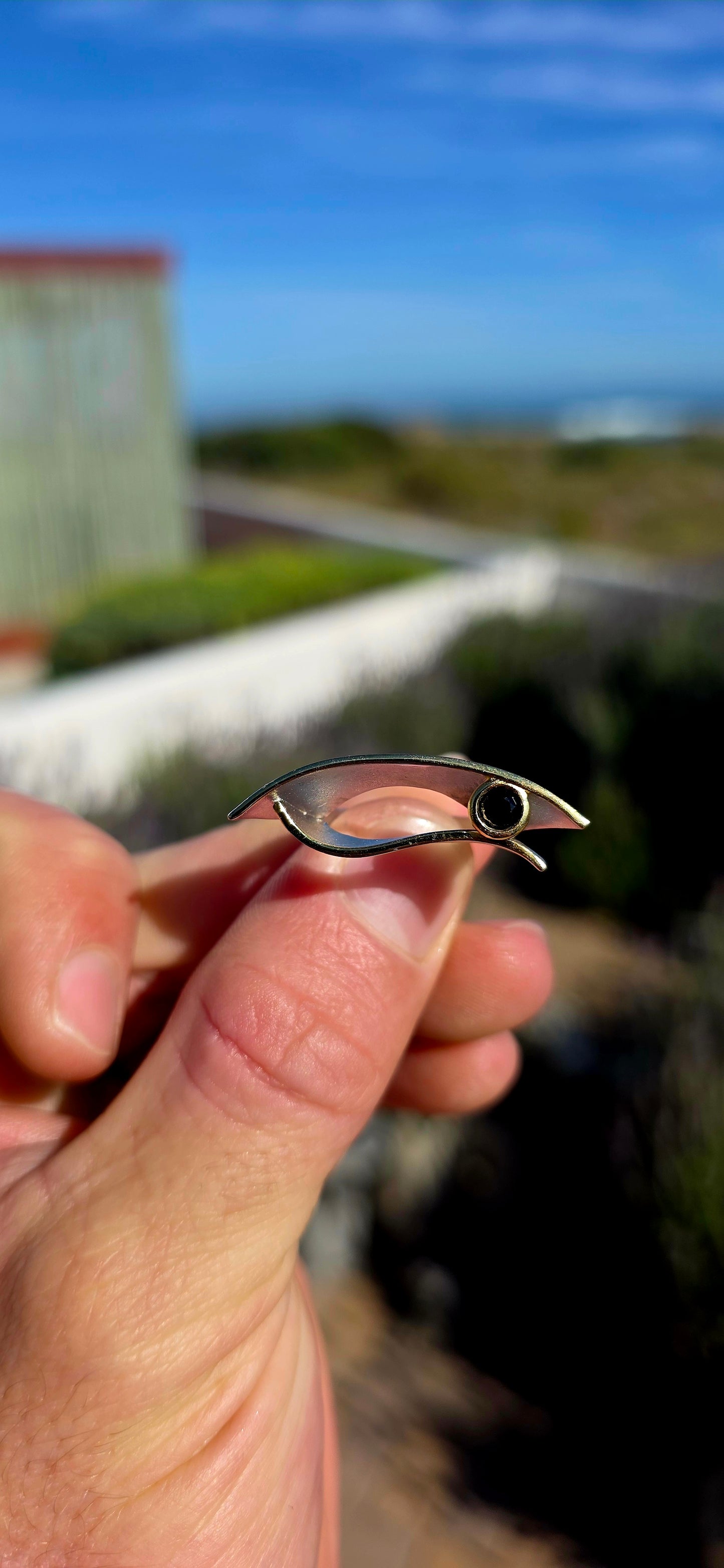 Modernist, sculptural and wonderfully artisan in feel! This striking statement ring is crafted in sterling silver with a softly brushed matte finish, giving it that fabulous contemporary studio-jewellery look.