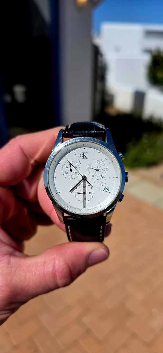 A fabulous designer timepiece from Calvin Klein with that clean, minimalist Swiss aesthetic the brand does so well!