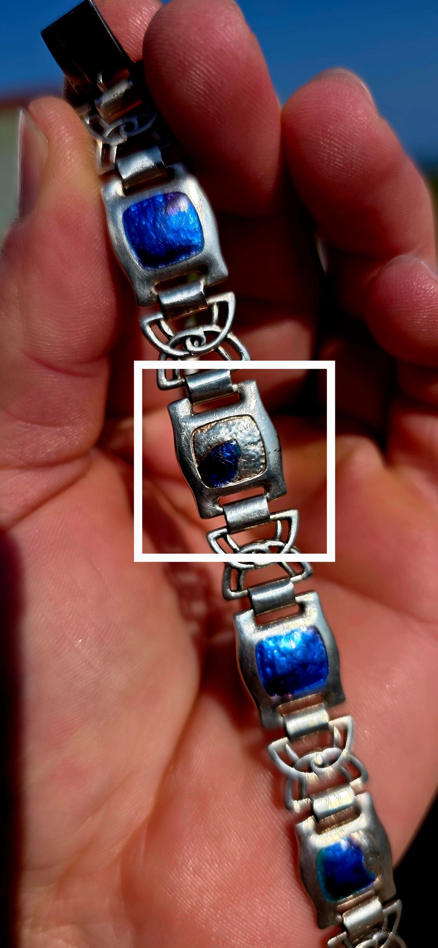 Crafted by celebrated British jeweller Charles Horner, this beautiful hallmarked sterling silver panel bracelet is a wonderful example of early 20th-century British Art Nouveau jewellery.