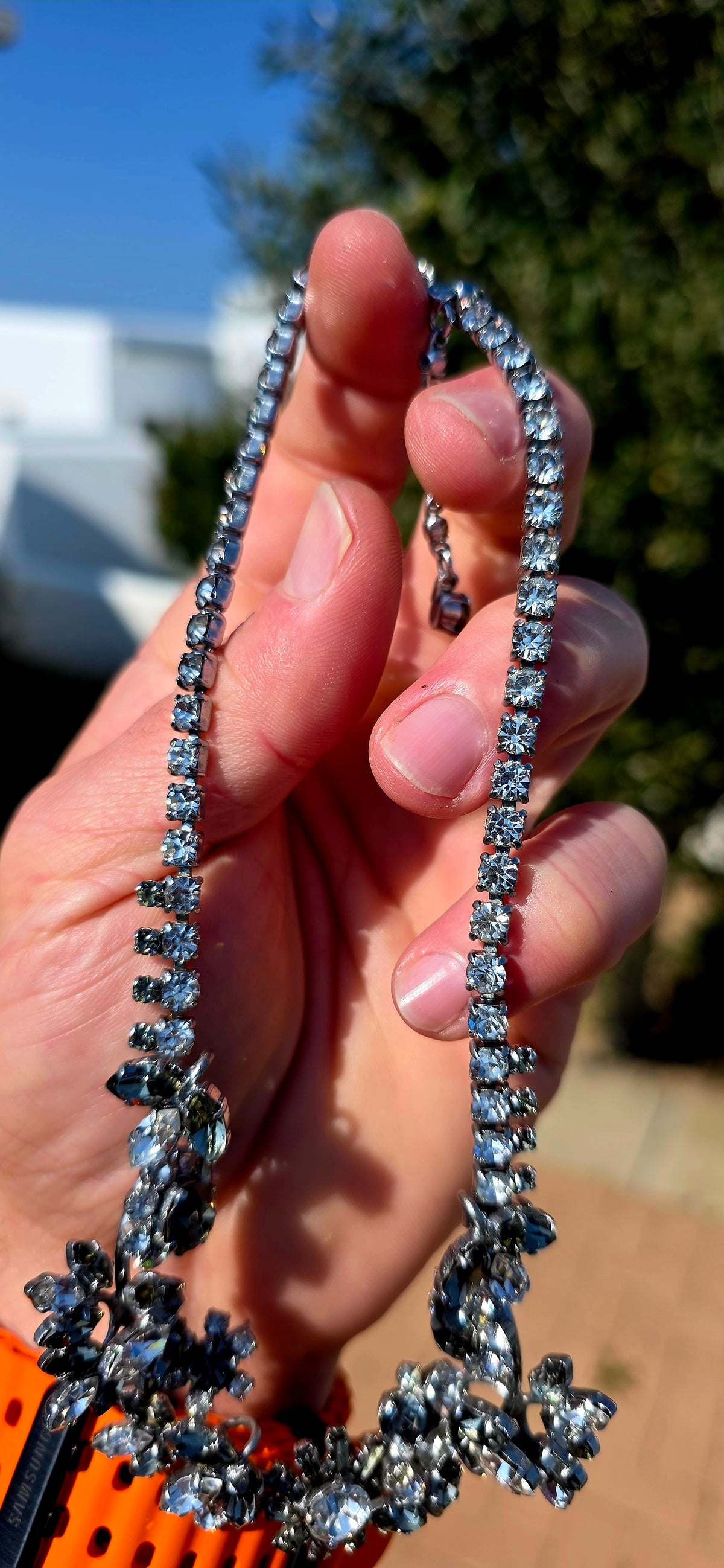 WOW!!! This is vintage costume jewellery at its most glamorous! A spectacular circa 1960s Austrian crystal rhinestone necklace with its matching brooch, beautifully preserved as a complete set.
