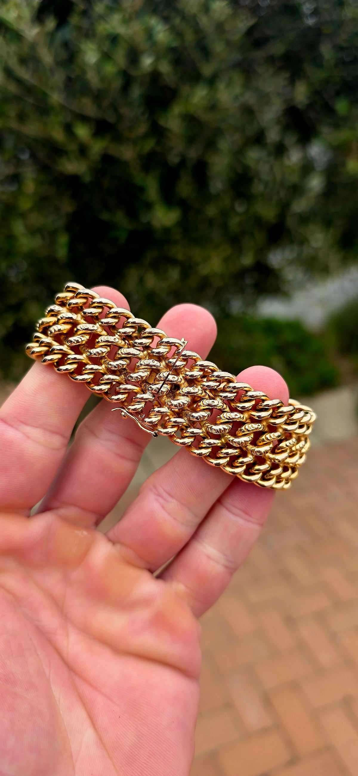 Now THIS is a statement bracelet! A magnificent vintage French piece with all the presence of a seriously substantial gold bracelet.