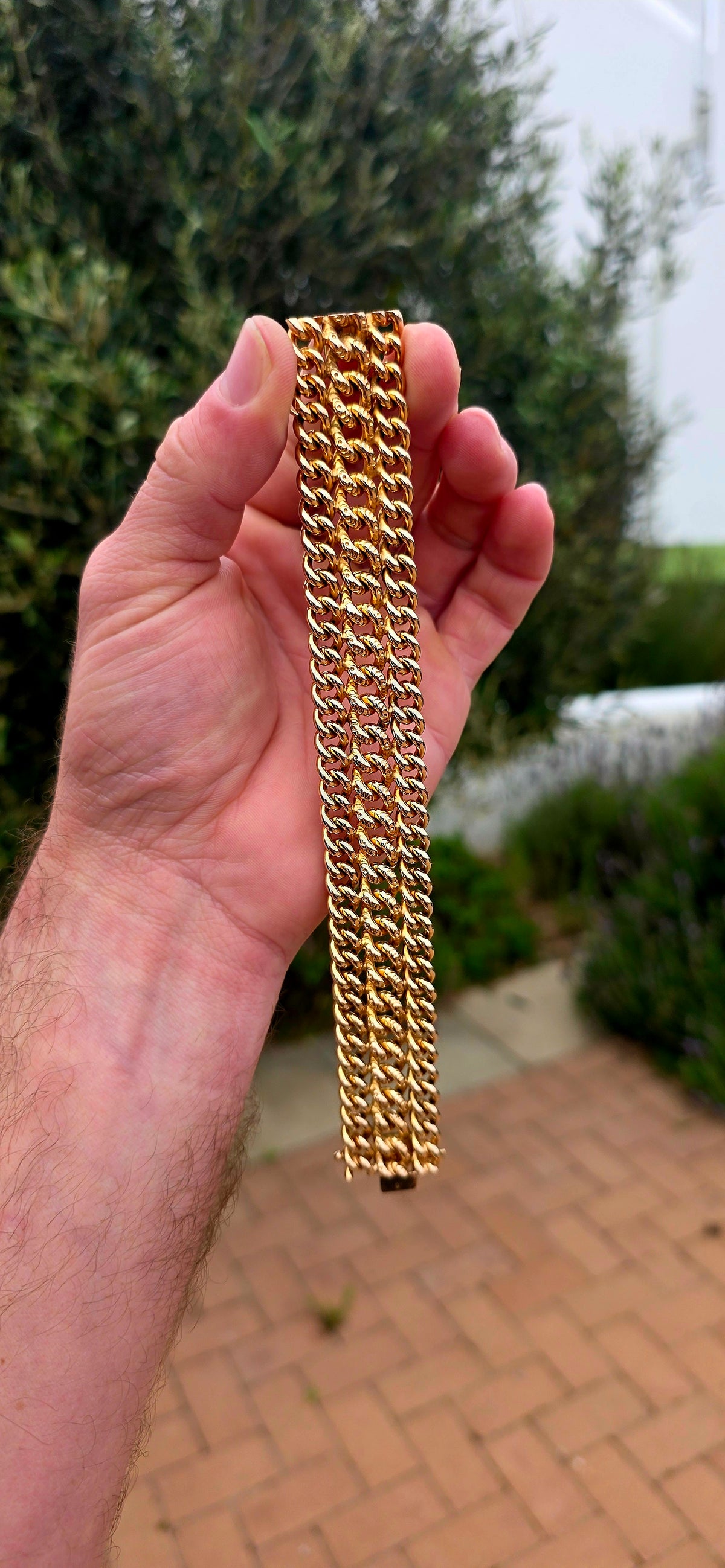 Now THIS is a statement bracelet! A magnificent vintage French piece with all the presence of a seriously substantial gold bracelet.