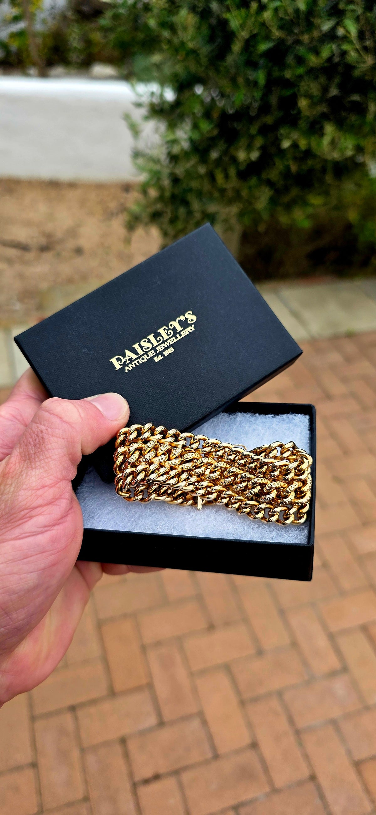 Now THIS is a statement bracelet! A magnificent vintage French piece with all the presence of a seriously substantial gold bracelet.