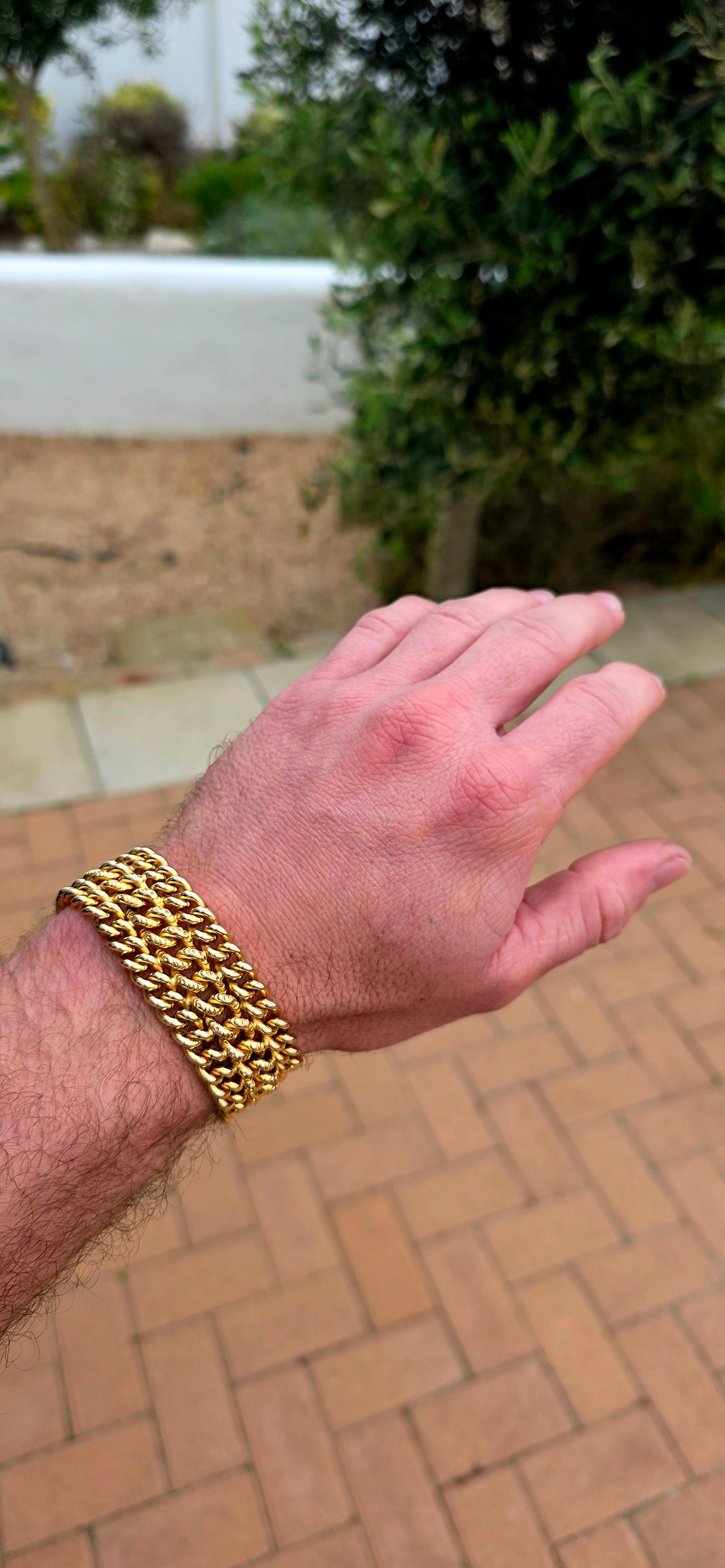 Now THIS is a statement bracelet! A magnificent vintage French piece with all the presence of a seriously substantial gold bracelet.