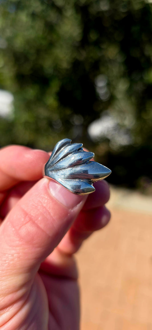 A fabulous vintage Carrol Boyes pewter ring, designed in that unmistakably sculptural and wonderfully unconventional style for which the celebrated South African designer became so well known.