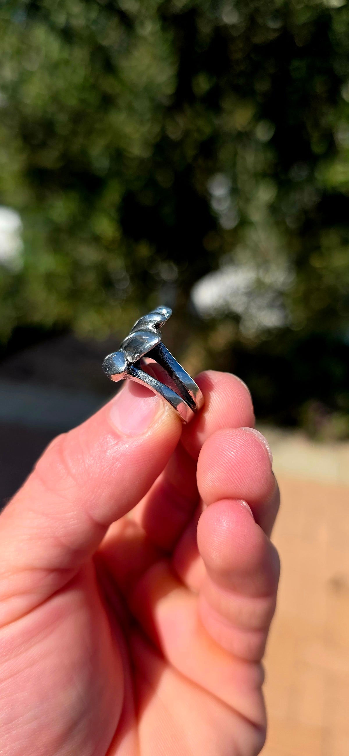A fabulous vintage Carrol Boyes pewter ring, designed in that unmistakably sculptural and wonderfully unconventional style for which the celebrated South African designer became so well known.