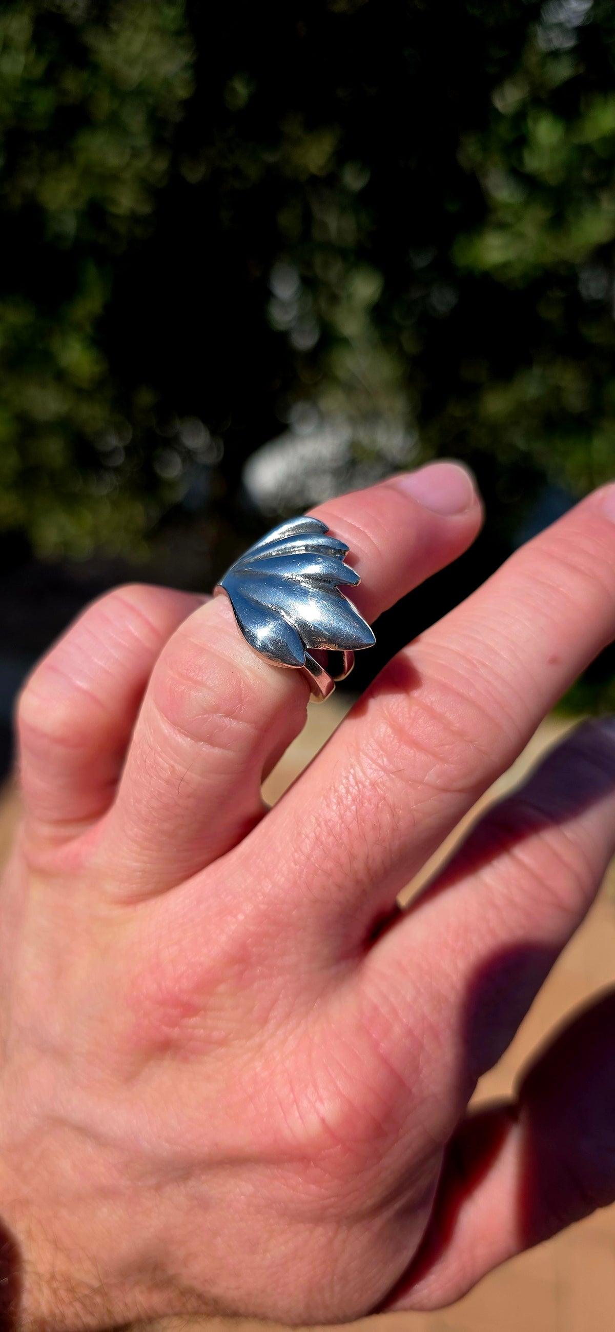 A fabulous vintage Carrol Boyes pewter ring, designed in that unmistakably sculptural and wonderfully unconventional style for which the celebrated South African designer became so well known.