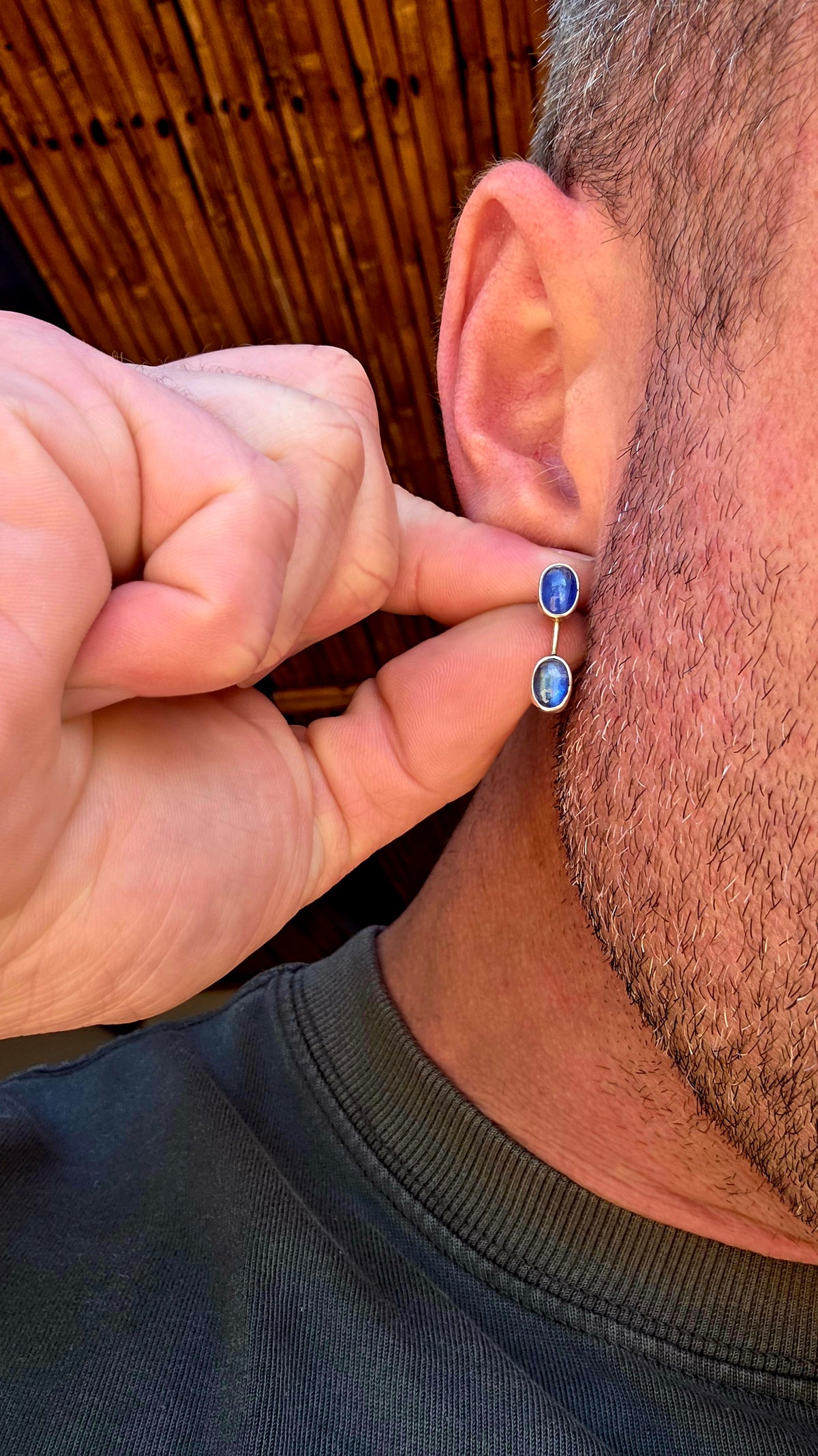 A gorgeous pair of contemporary sterling silver and natural blue kyanite earrings, combining sleek modernist design with the most beautiful ocean-blue gemstones!