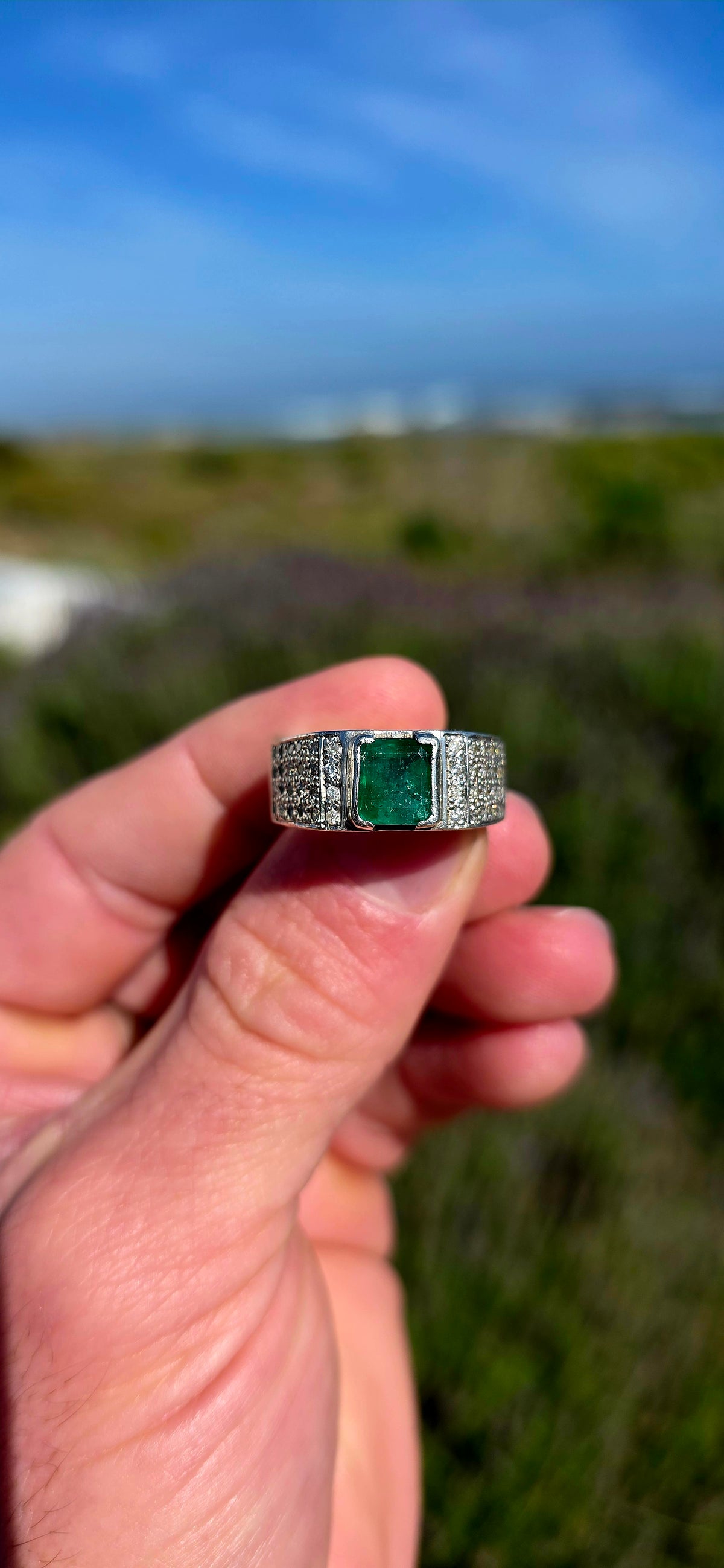 A wonderfully SOLID, WEIGHTY &amp; UNISEX artisan-crafted sterling silver statement ring, combining bold architectural design with the glamour of the Art Deco era!