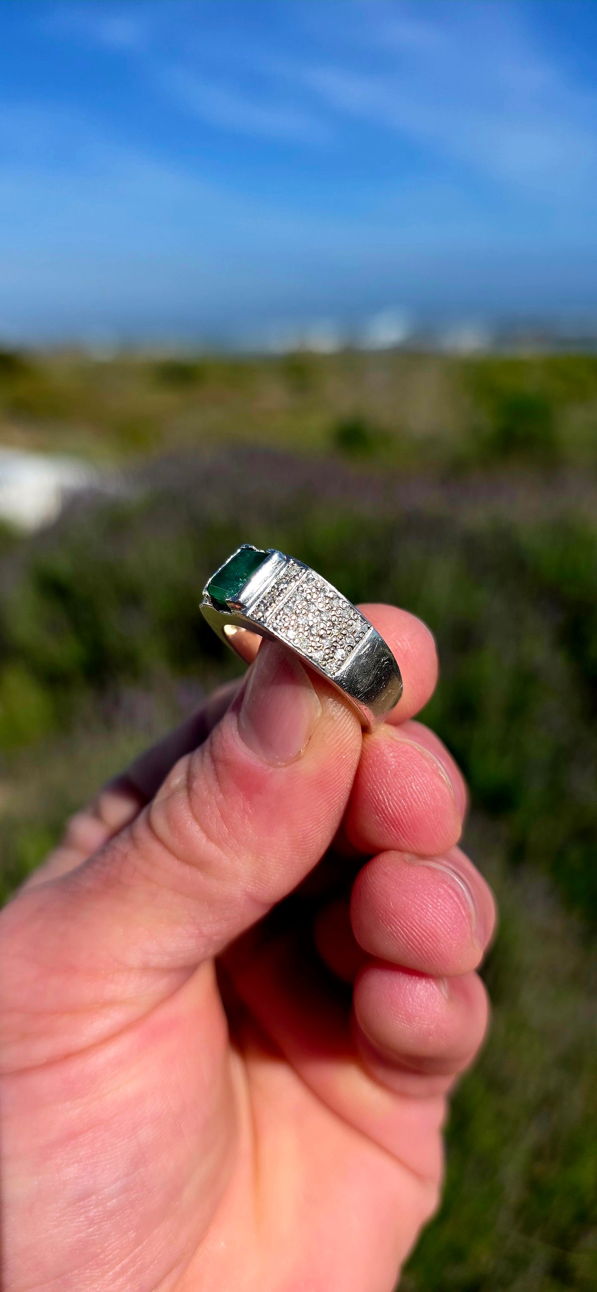 A wonderfully SOLID, WEIGHTY &amp; UNISEX artisan-crafted sterling silver statement ring, combining bold architectural design with the glamour of the Art Deco era!