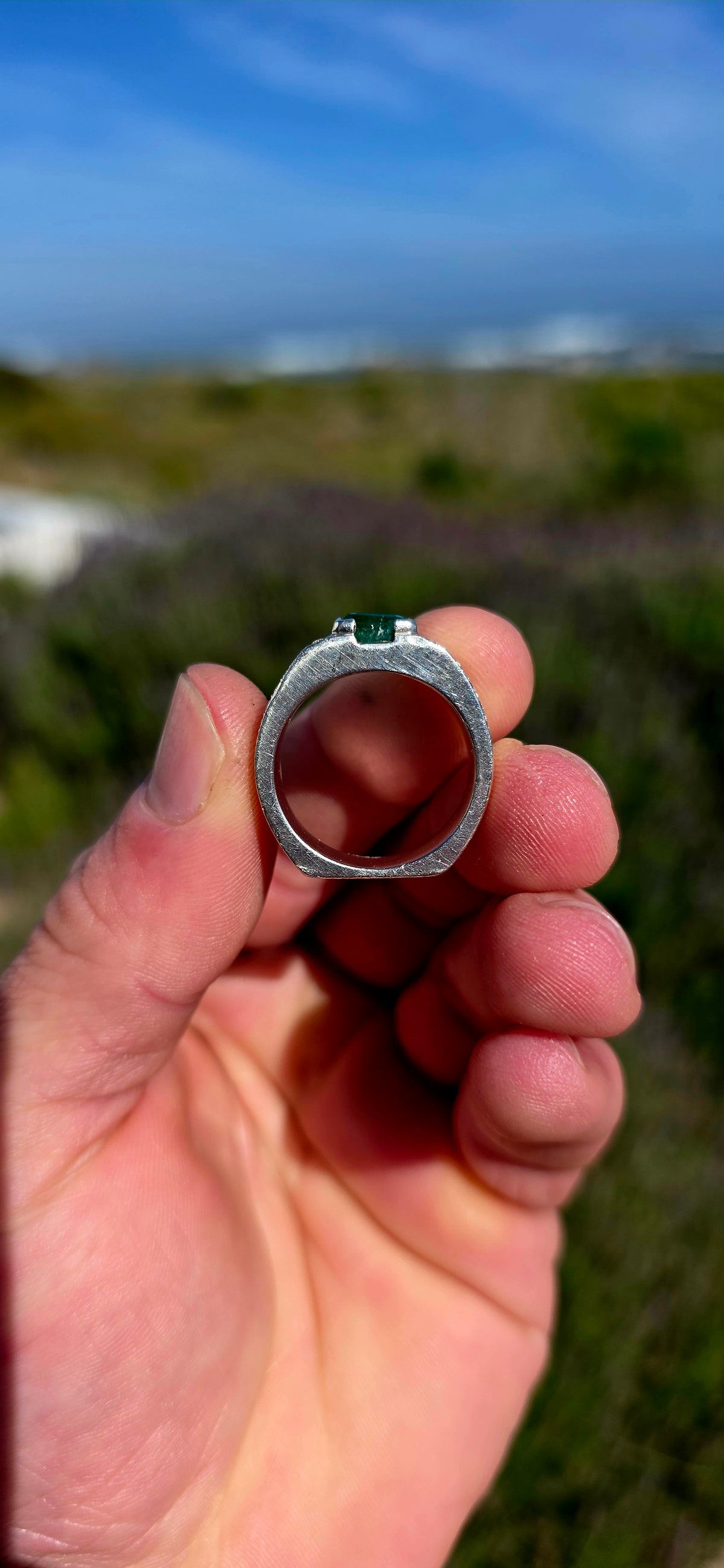 A wonderfully SOLID, WEIGHTY &amp; UNISEX artisan-crafted sterling silver statement ring, combining bold architectural design with the glamour of the Art Deco era!