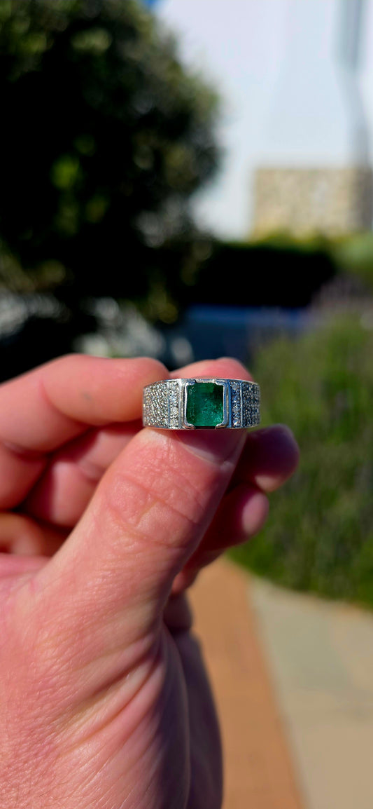 A wonderfully SOLID, WEIGHTY &amp; UNISEX artisan-crafted sterling silver statement ring, combining bold architectural design with the glamour of the Art Deco era!
