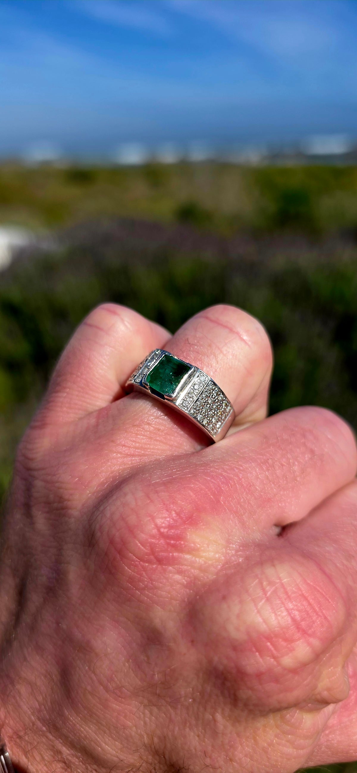 A wonderfully SOLID, WEIGHTY &amp; UNISEX artisan-crafted sterling silver statement ring, combining bold architectural design with the glamour of the Art Deco era!