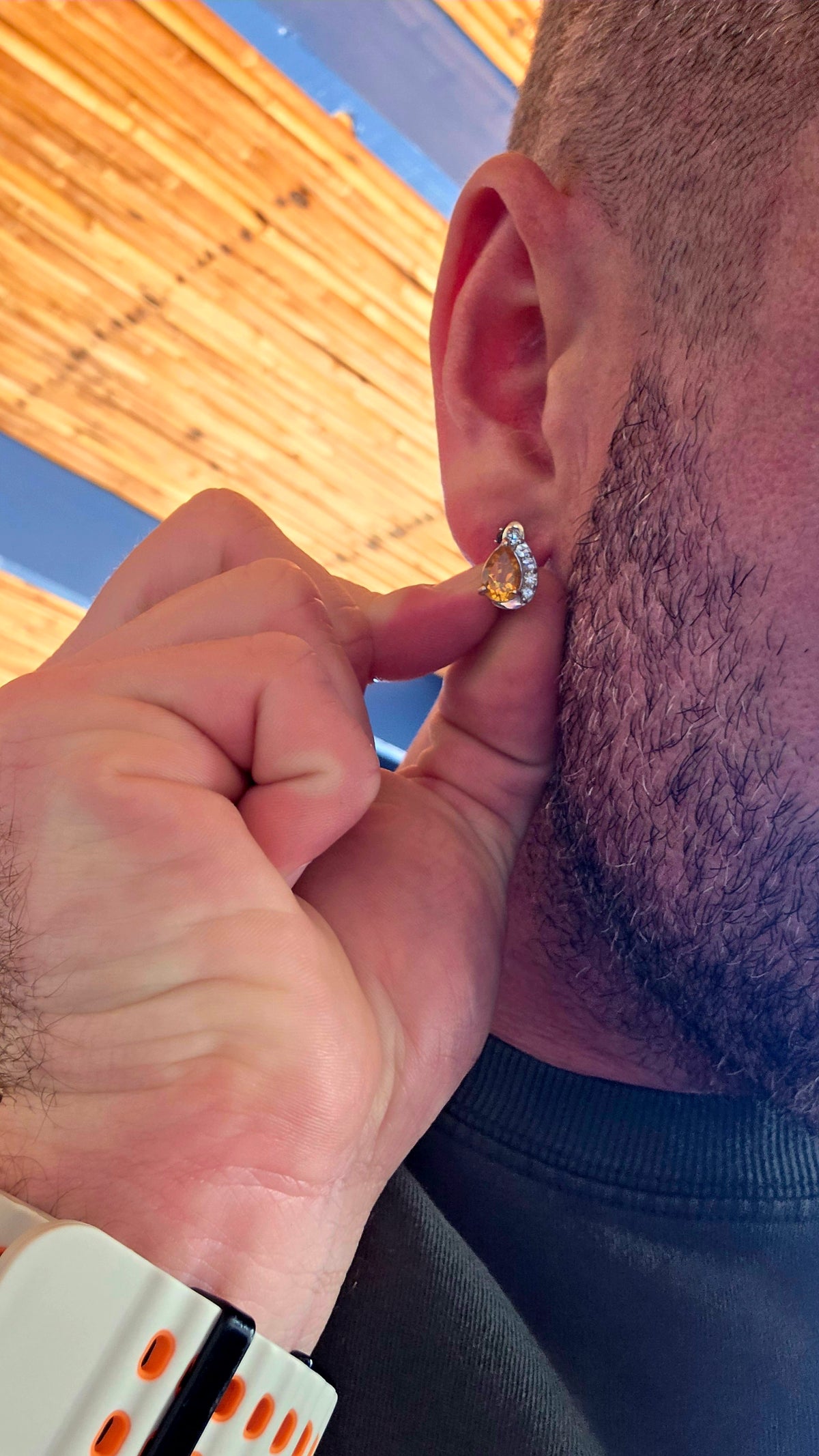A wonderfully elegant pair of sterling silver earrings featuring the most beautiful golden-yellow citrine gemstones, surrounded by just the right amount of sparkle!