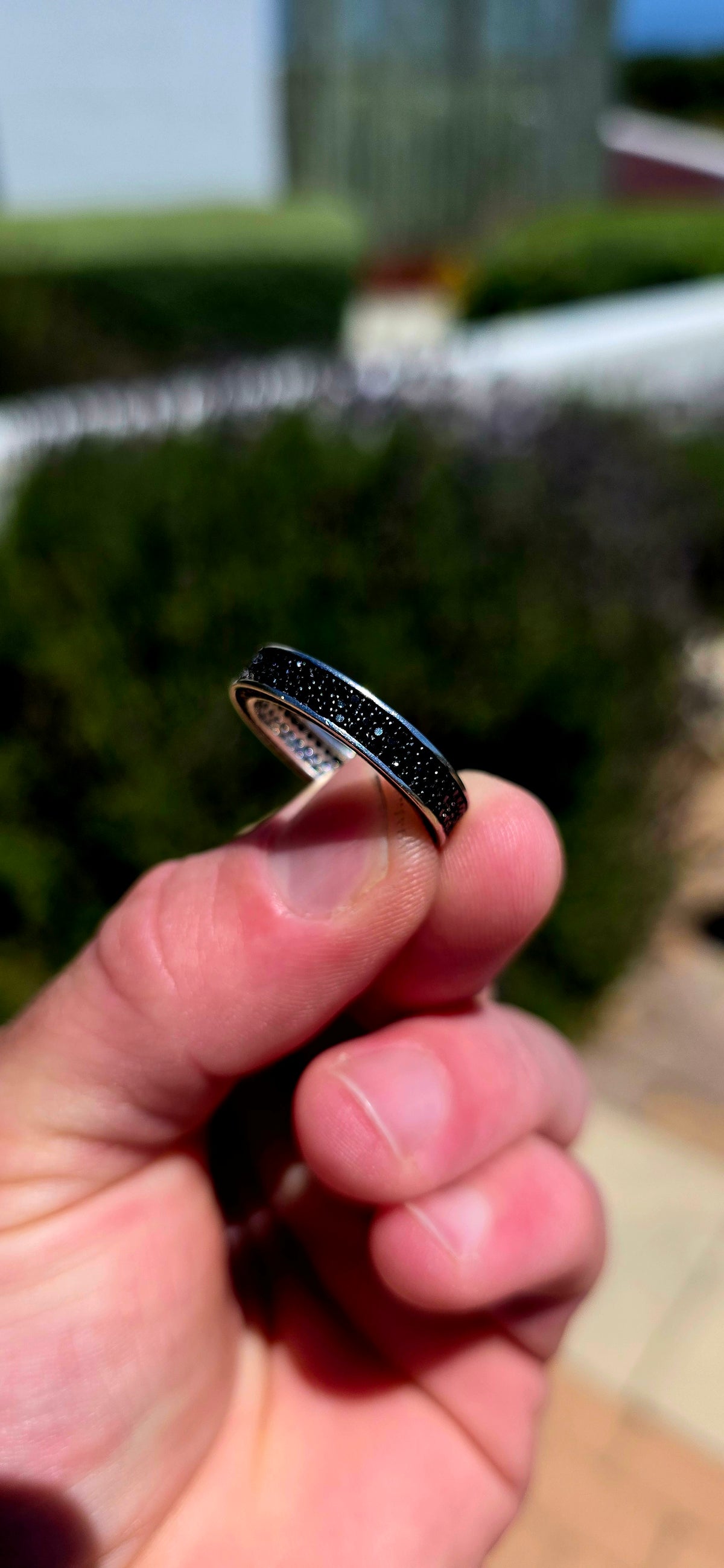 A fabulous unisex sterling silver and black cubic zirconia full eternity ring by Afrogem, Cape Town, South Africa, combining contemporary elegance with a bold edge!