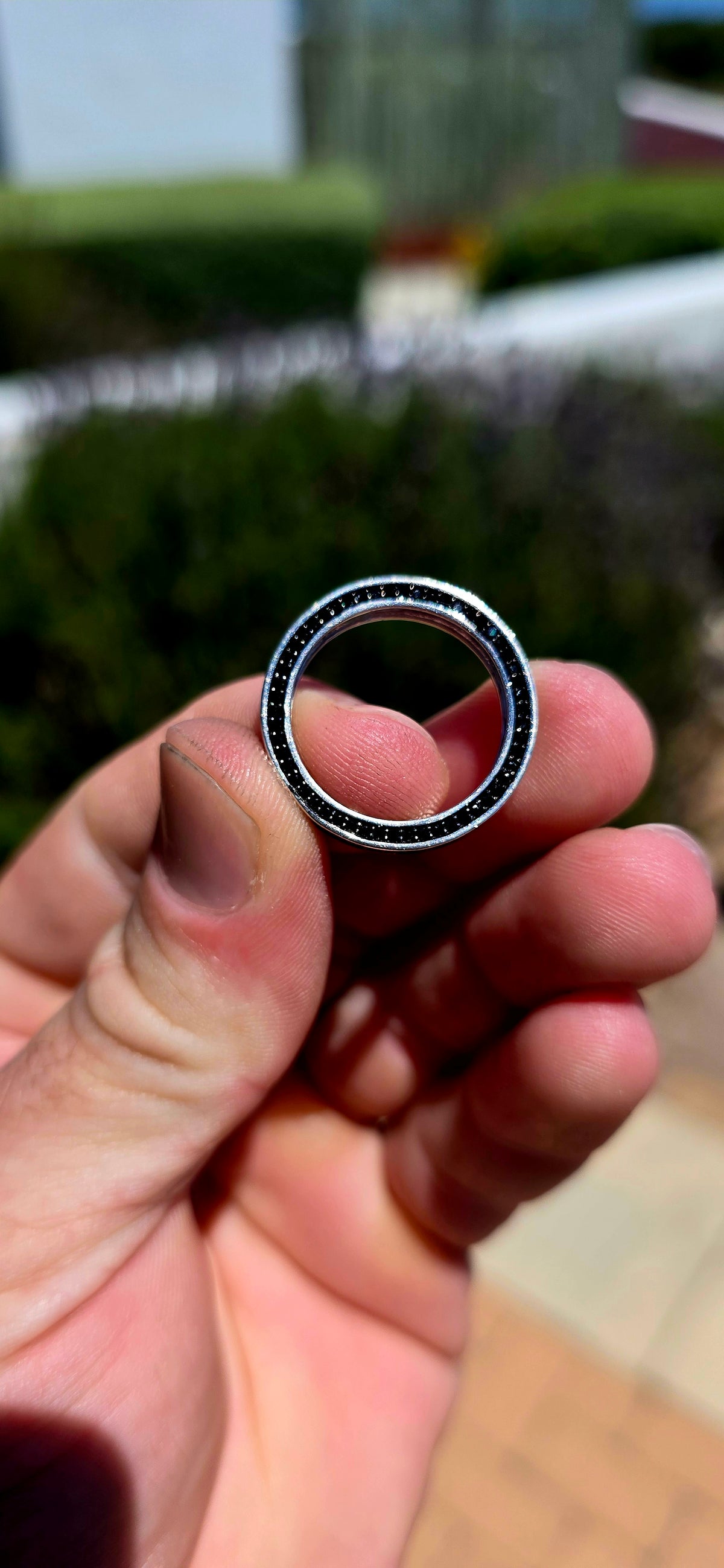 A fabulous unisex sterling silver and black cubic zirconia full eternity ring by Afrogem, Cape Town, South Africa, combining contemporary elegance with a bold edge!