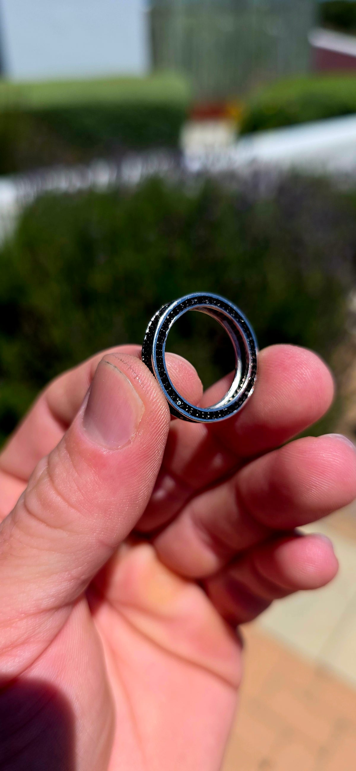 A fabulous unisex sterling silver and black cubic zirconia full eternity ring by Afrogem, Cape Town, South Africa, combining contemporary elegance with a bold edge!