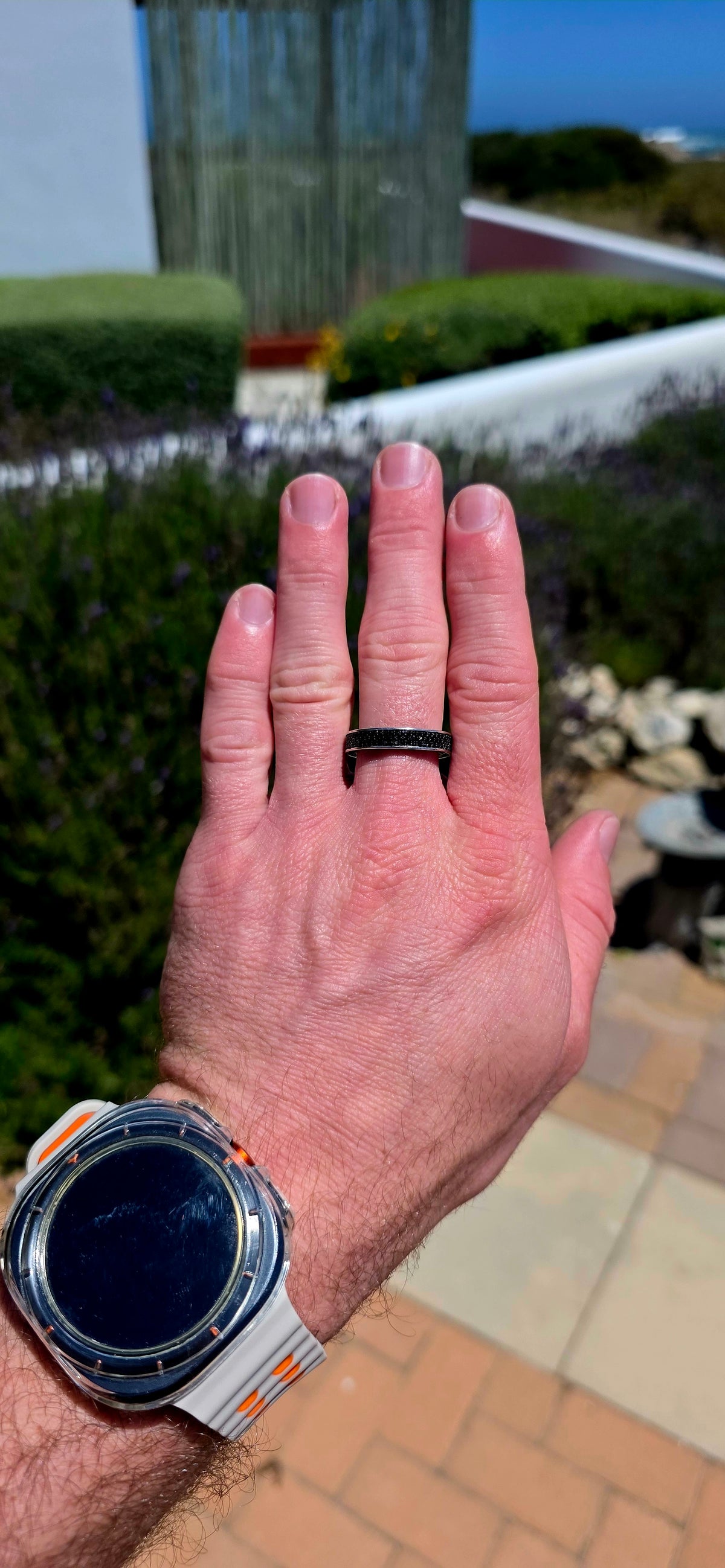 A fabulous unisex sterling silver and black cubic zirconia full eternity ring by Afrogem, Cape Town, South Africa, combining contemporary elegance with a bold edge!