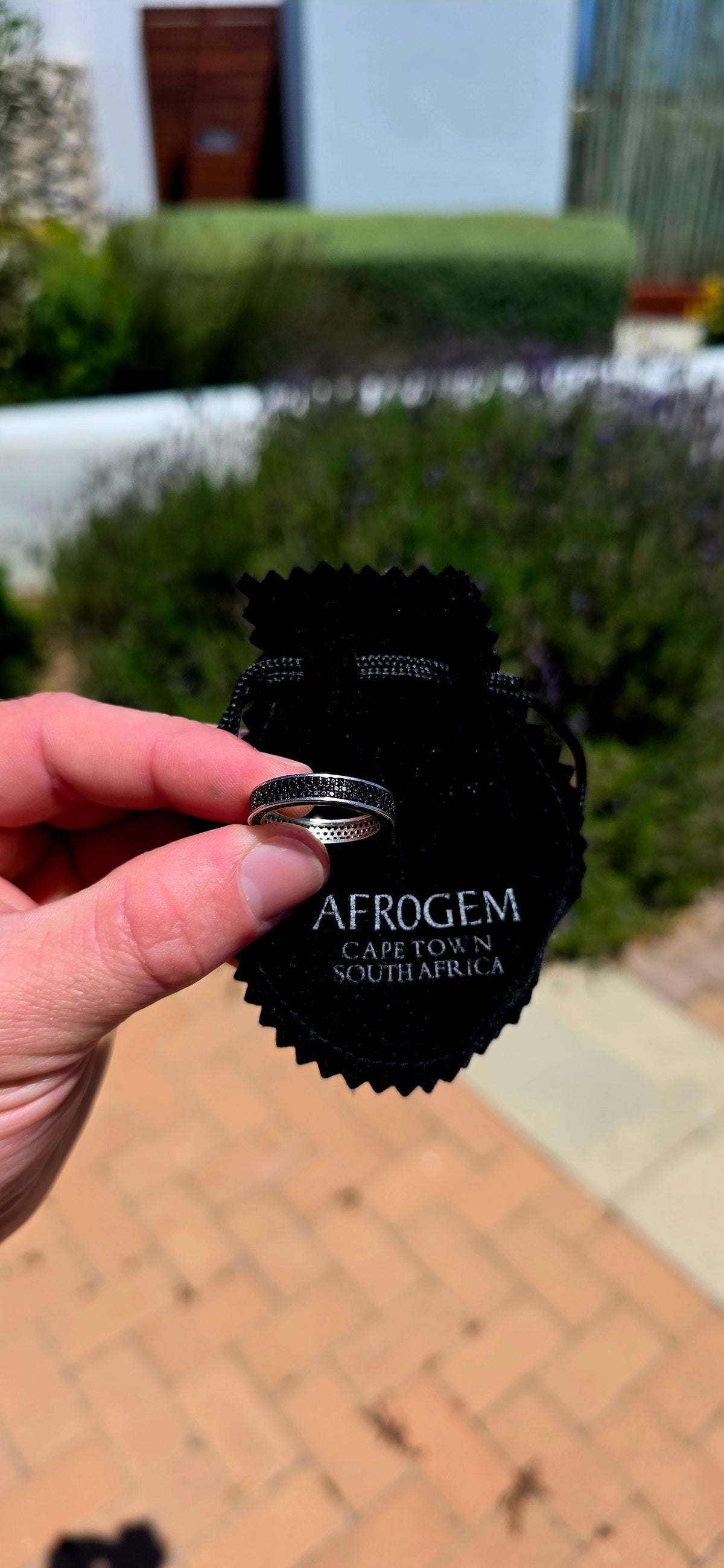 A fabulous unisex sterling silver and black cubic zirconia full eternity ring by Afrogem, Cape Town, South Africa, combining contemporary elegance with a bold edge!